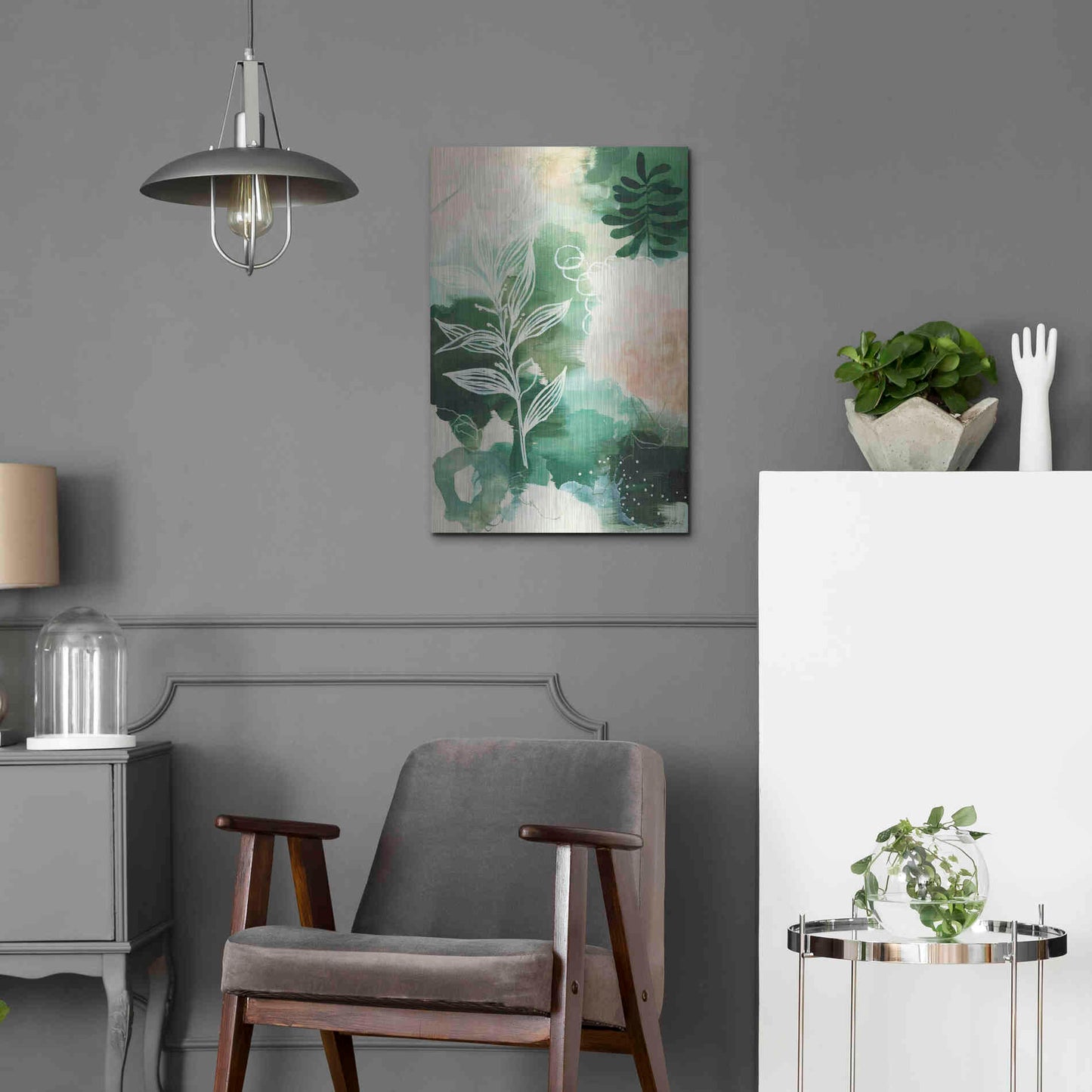 Luxe Metal Art 'Nature Story I' by Laura Horn, Metal Wall Art,16x24