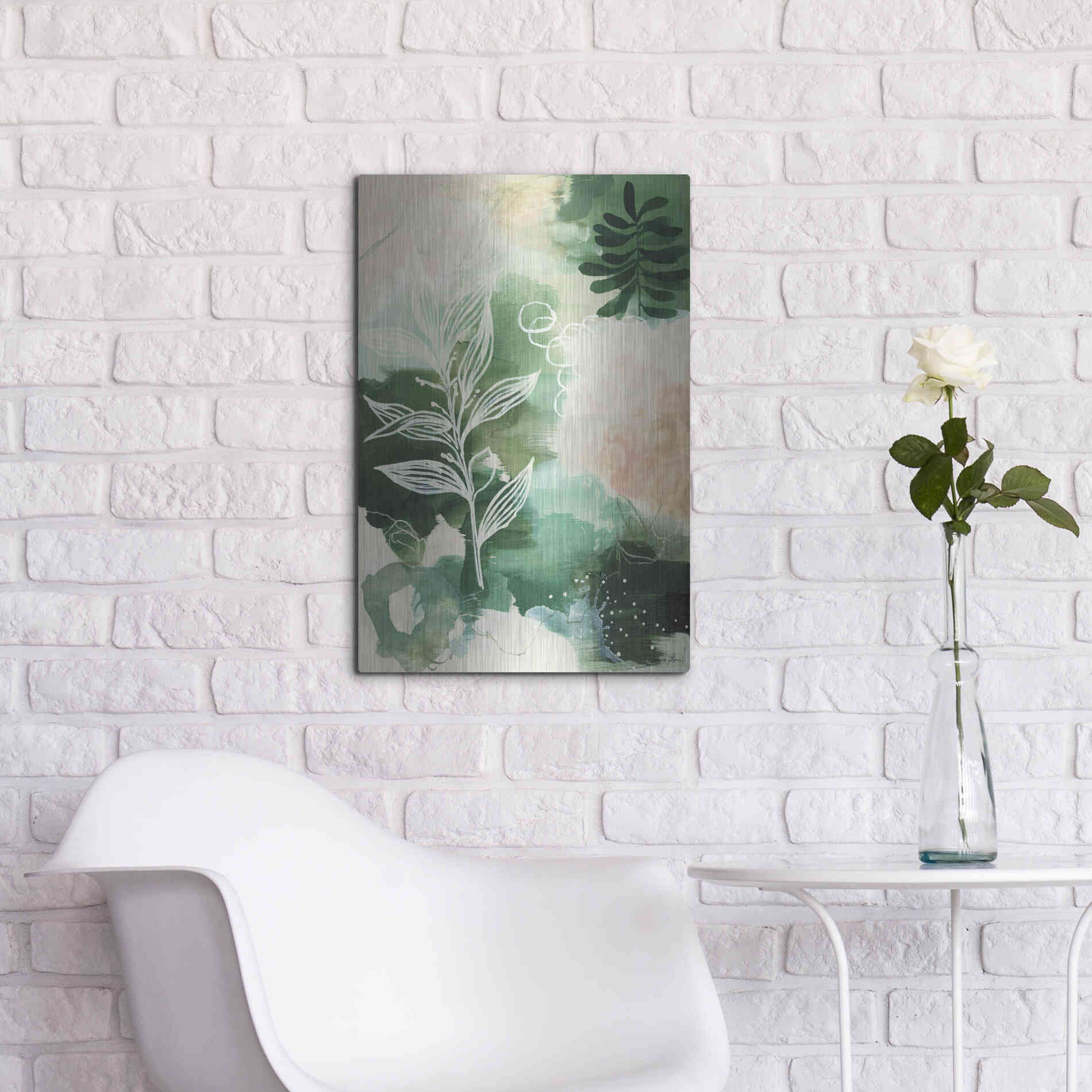 Luxe Metal Art 'Nature Story I' by Laura Horn, Metal Wall Art,16x24