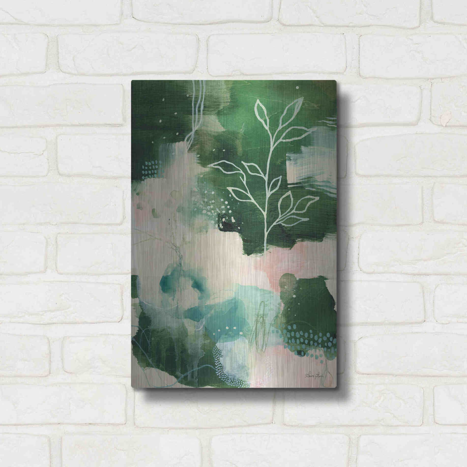 Luxe Metal Art 'Nature Story II' by Laura Horn, Metal Wall Art,12x16