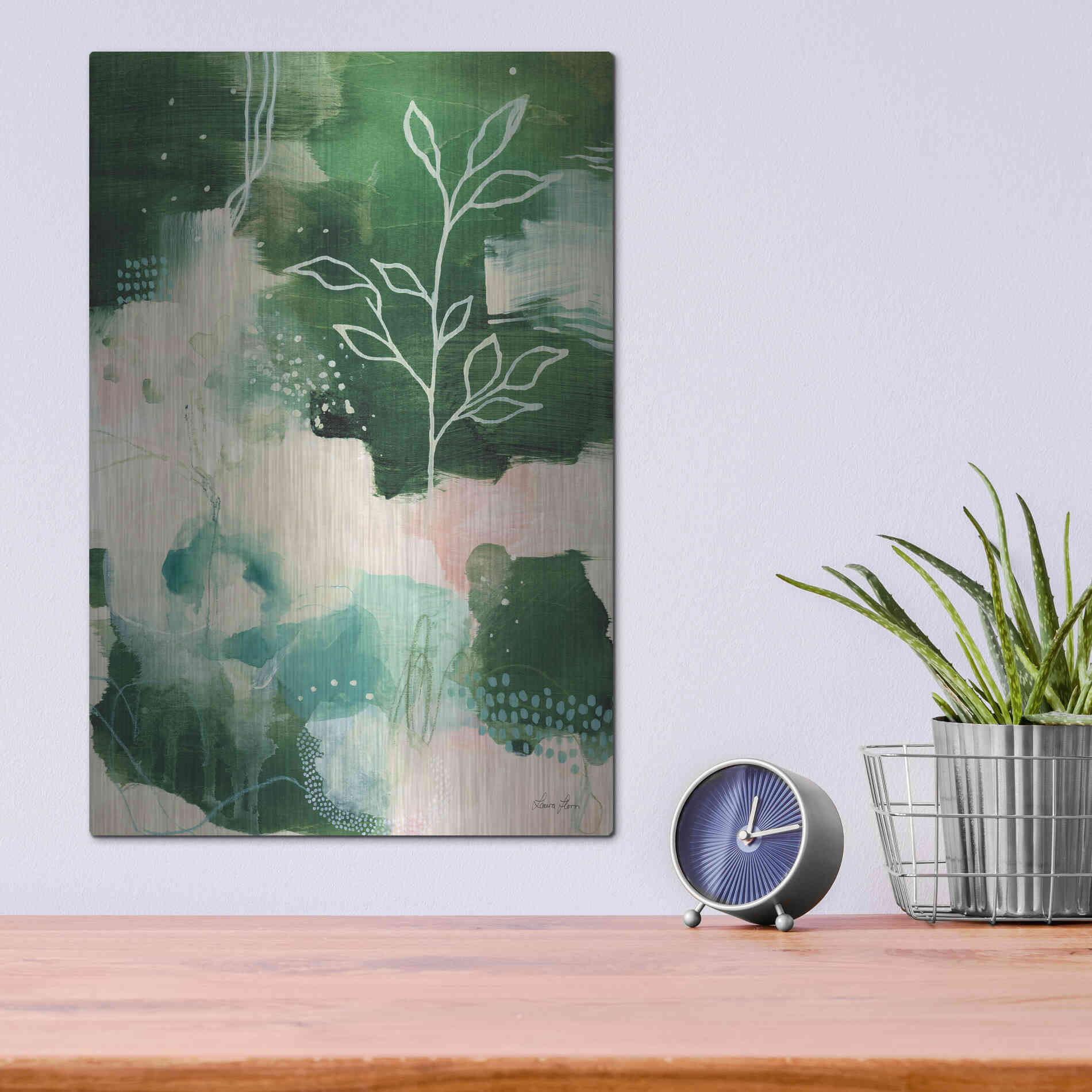 Luxe Metal Art 'Nature Story II' by Laura Horn, Metal Wall Art,12x16