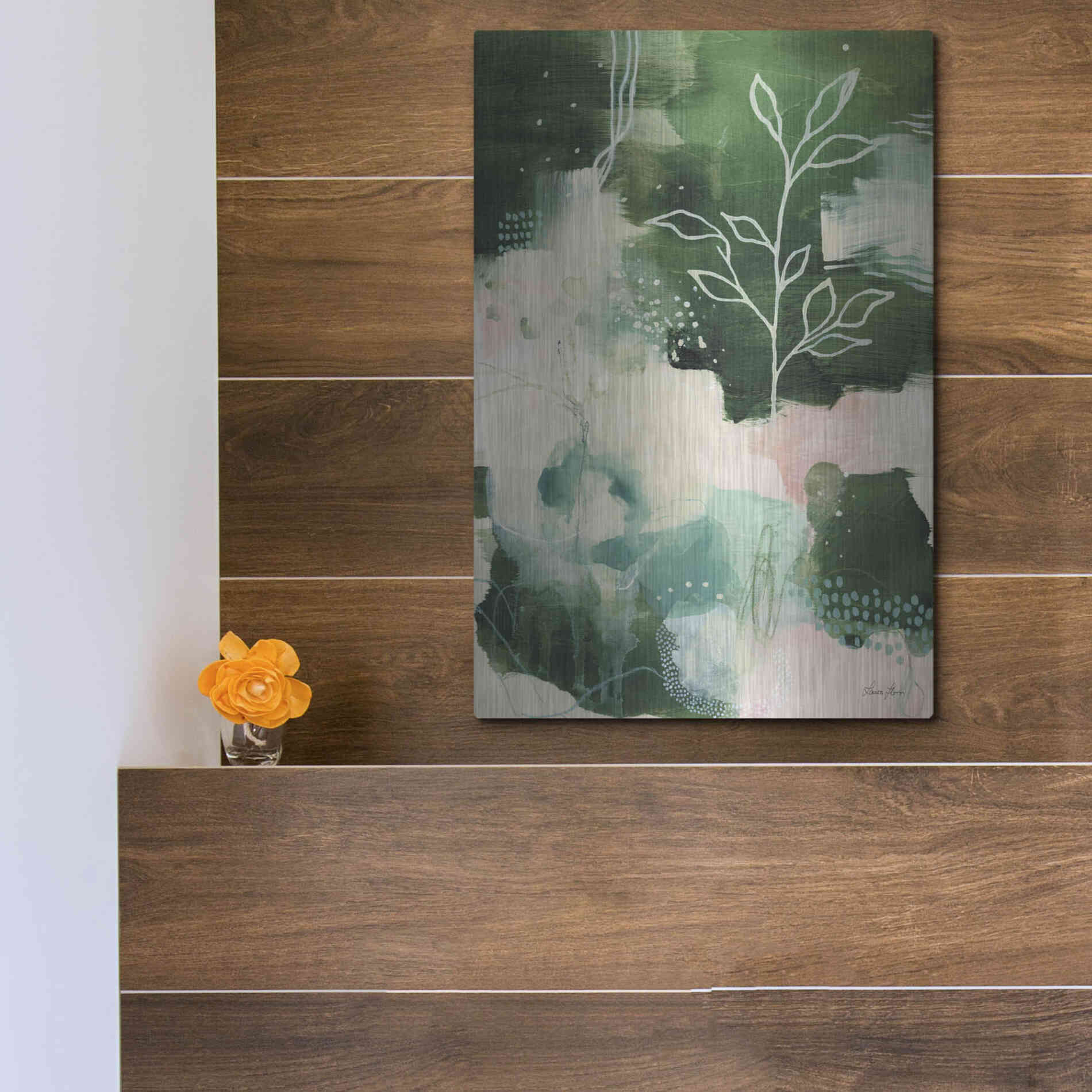 Luxe Metal Art 'Nature Story II' by Laura Horn, Metal Wall Art,12x16