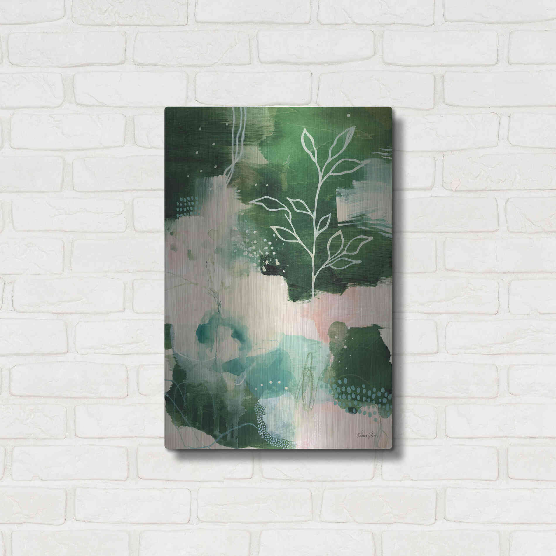 Luxe Metal Art 'Nature Story II' by Laura Horn, Metal Wall Art,16x24