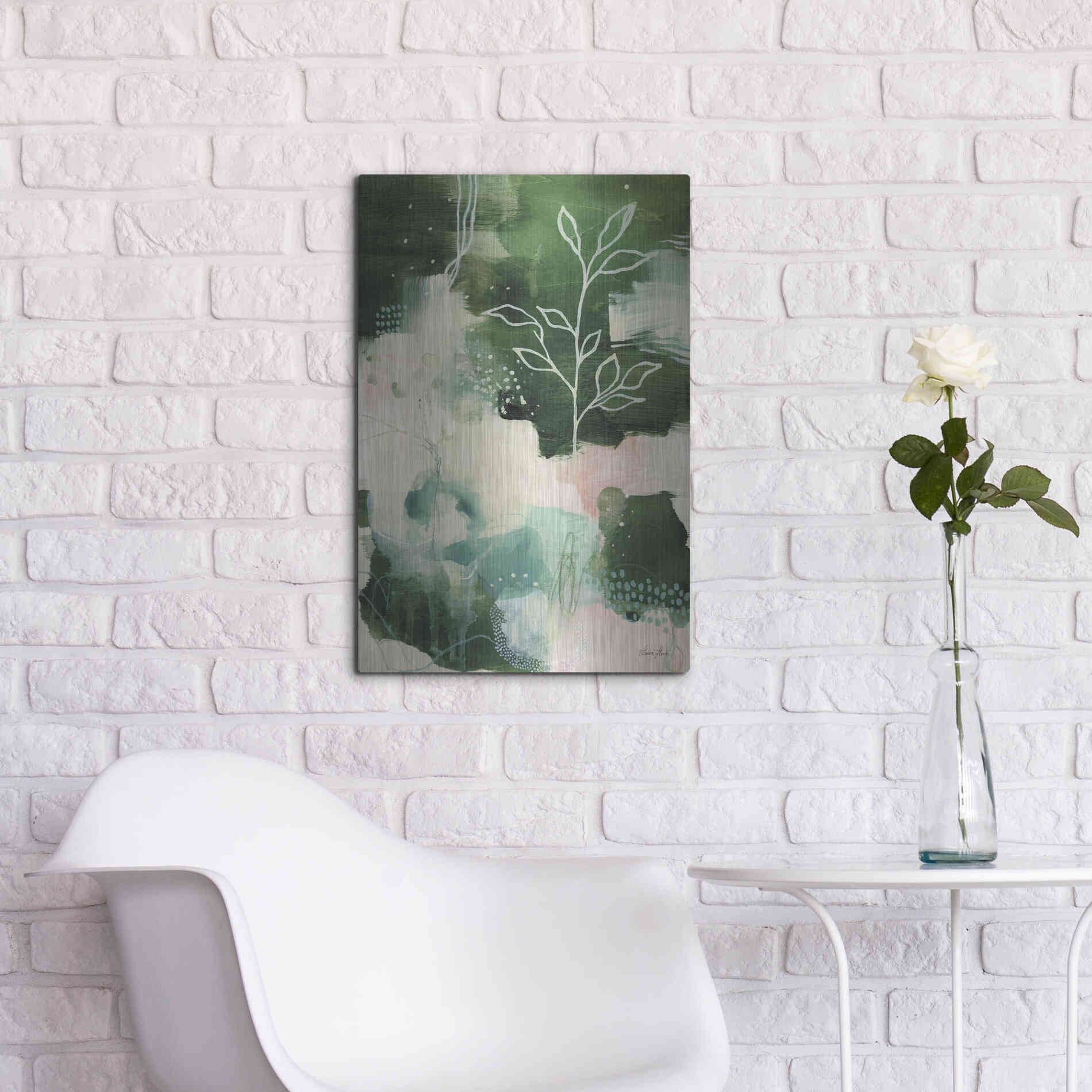 Luxe Metal Art 'Nature Story II' by Laura Horn, Metal Wall Art,16x24