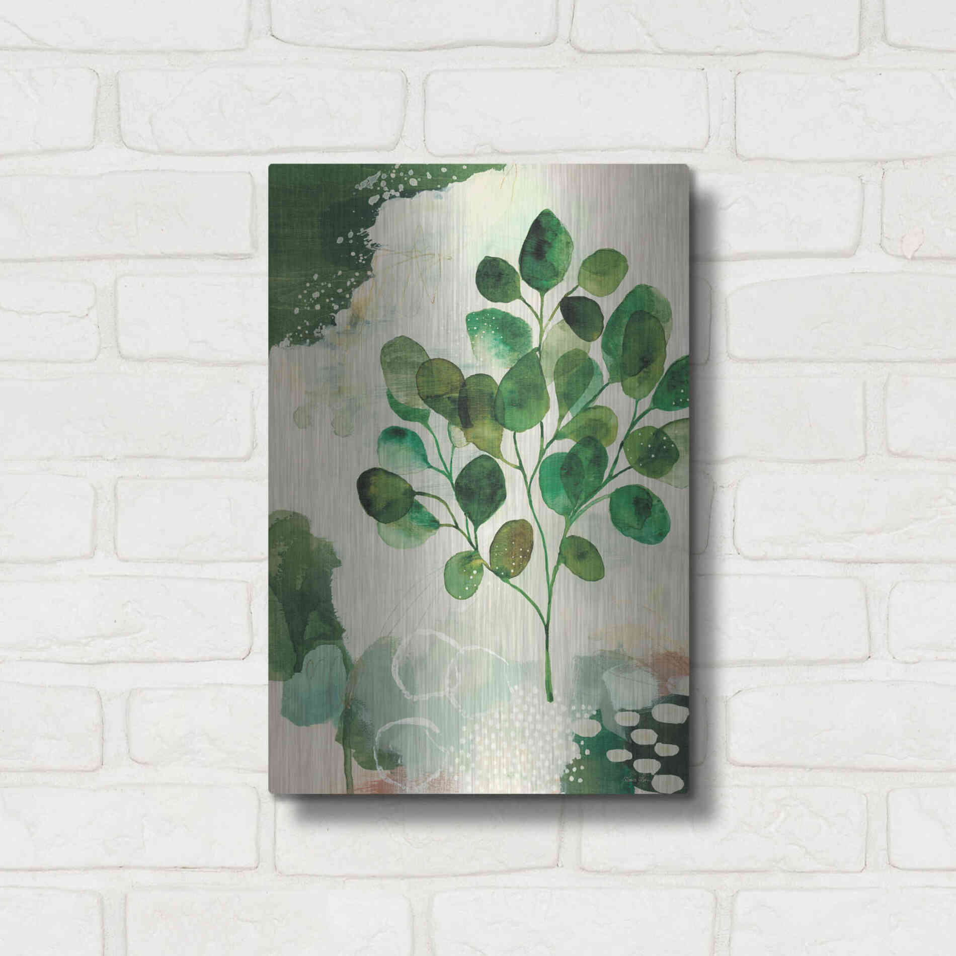 Luxe Metal Art 'Nature Story III' by Laura Horn, Metal Wall Art,12x16