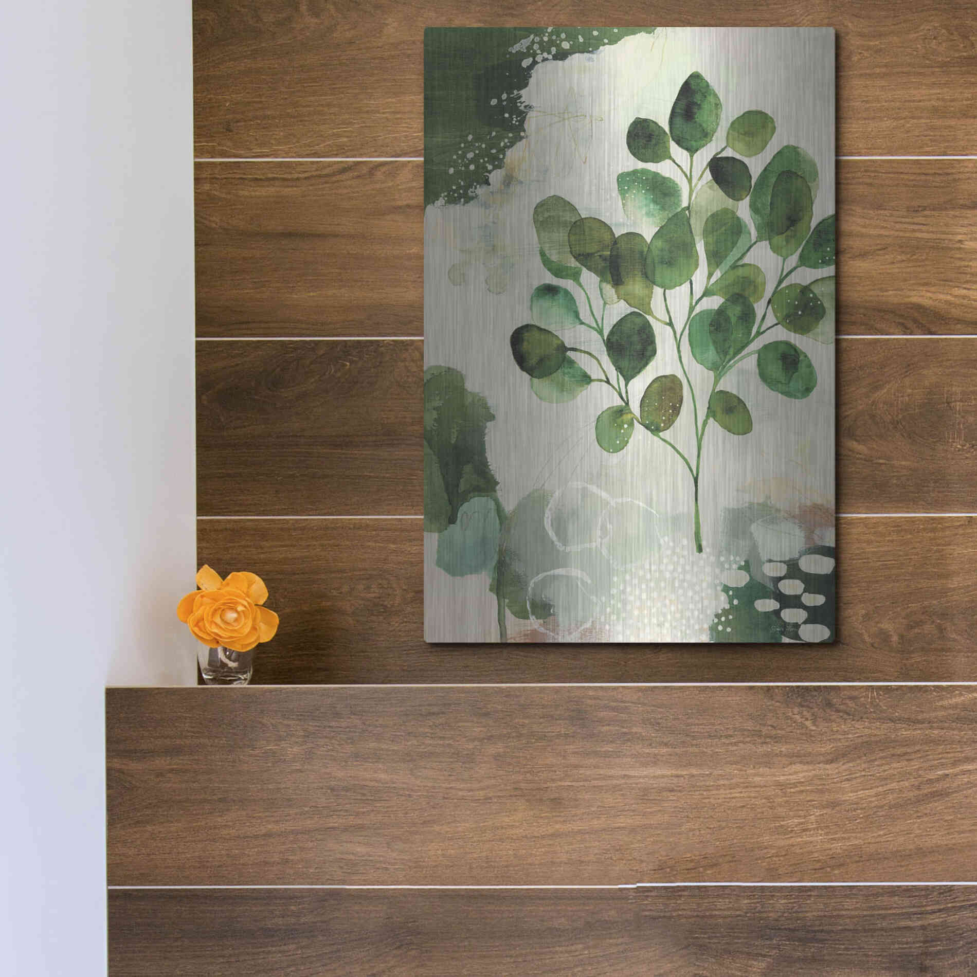 Luxe Metal Art 'Nature Story III' by Laura Horn, Metal Wall Art,12x16