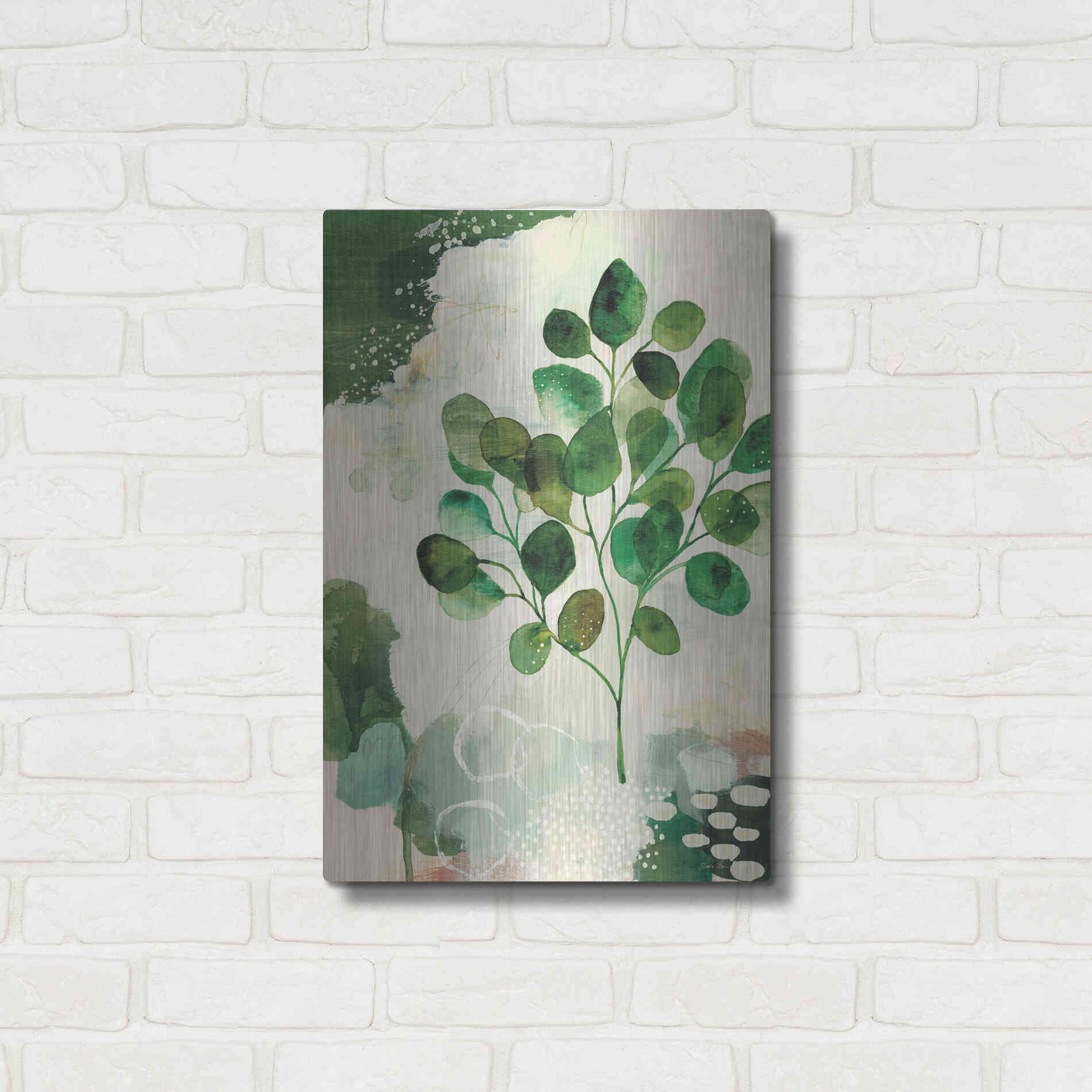 Luxe Metal Art 'Nature Story III' by Laura Horn, Metal Wall Art,16x24