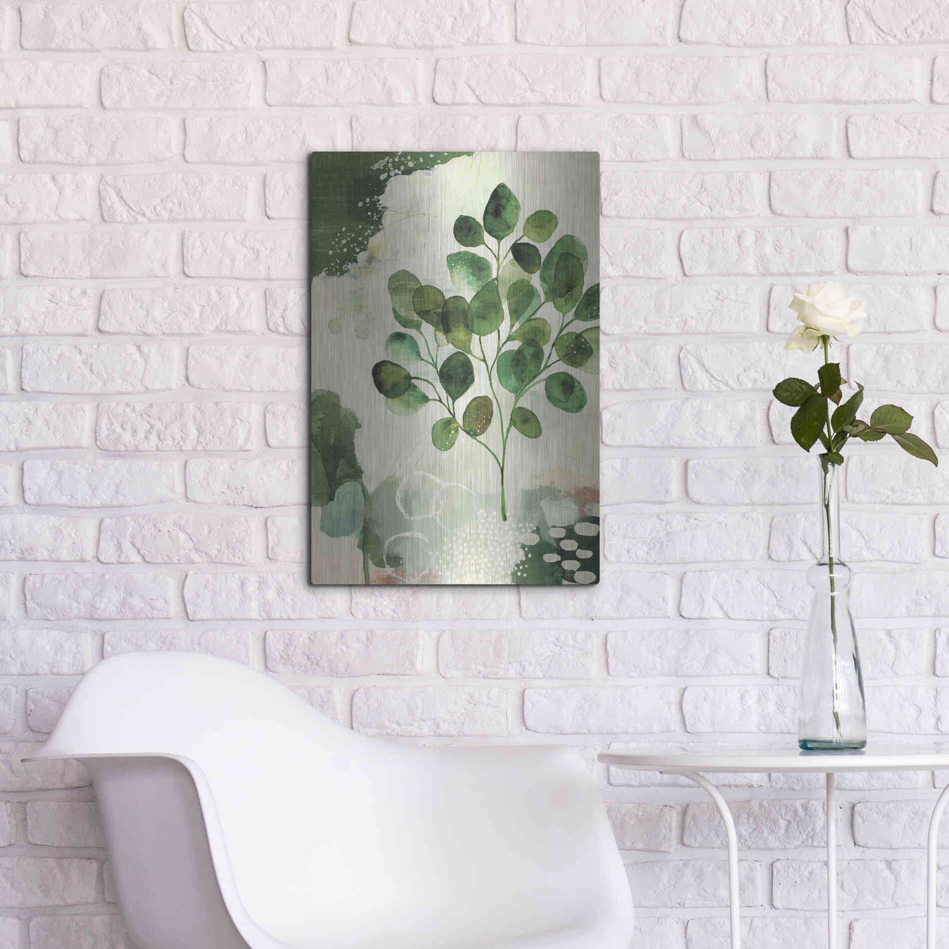 Luxe Metal Art 'Nature Story III' by Laura Horn, Metal Wall Art,16x24