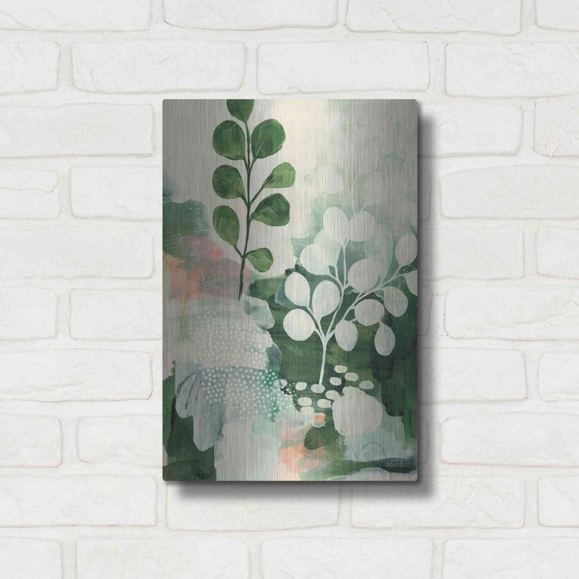 Luxe Metal Art 'Nature Story IV' by Laura Horn, Metal Wall Art,12x16