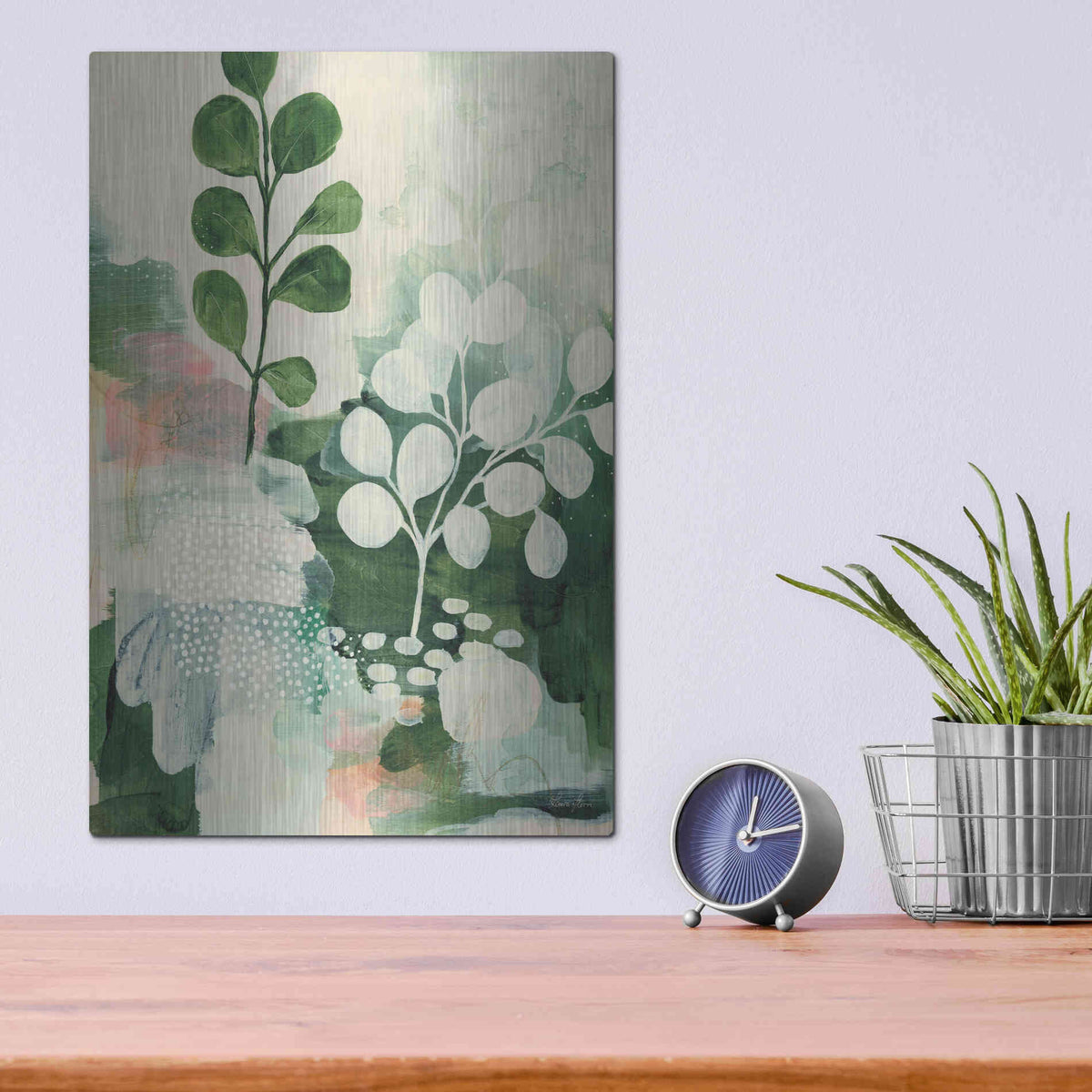 Luxe Metal Art 'Nature Story IV' by Laura Horn, Metal Wall Art,12x16