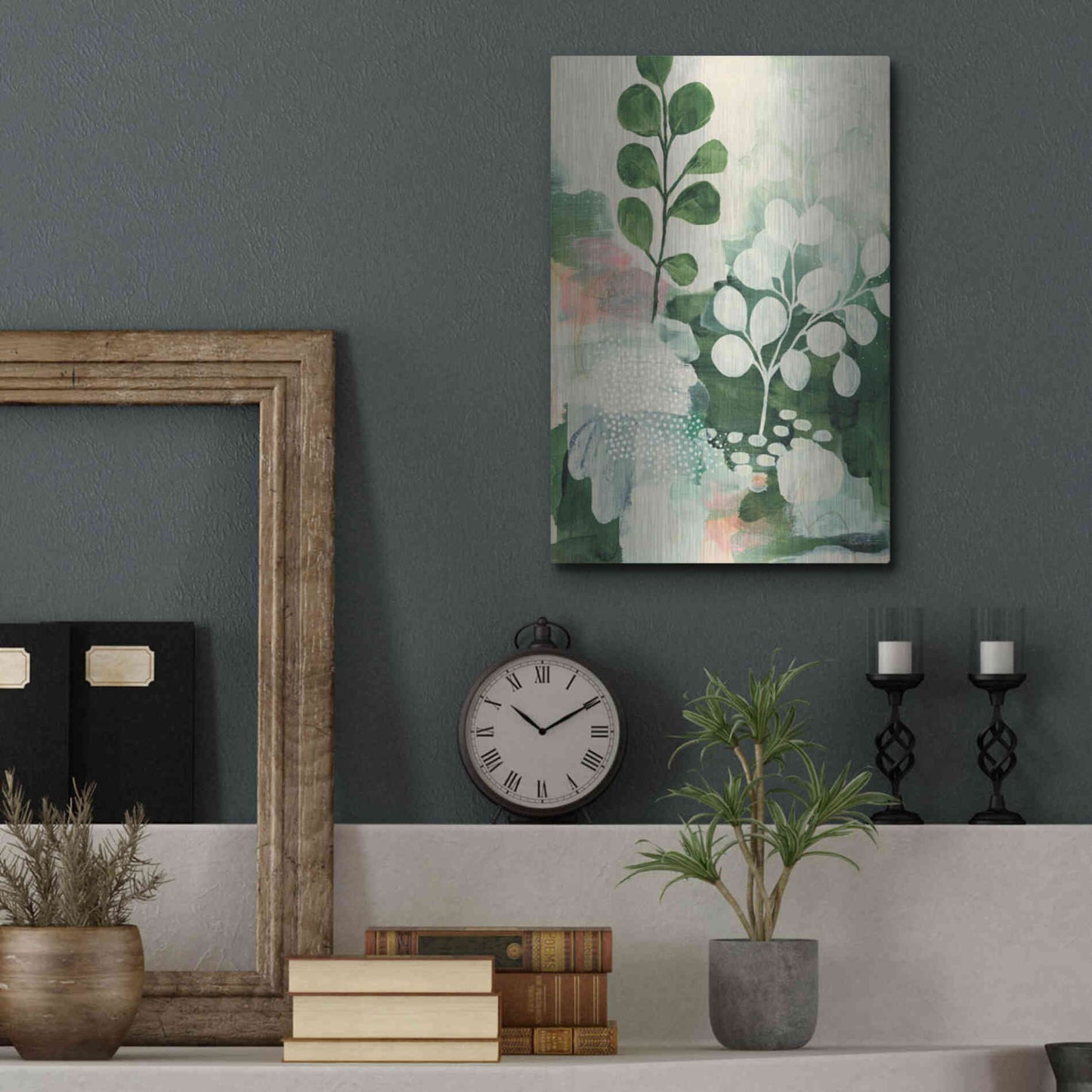 Luxe Metal Art 'Nature Story IV' by Laura Horn, Metal Wall Art,12x16