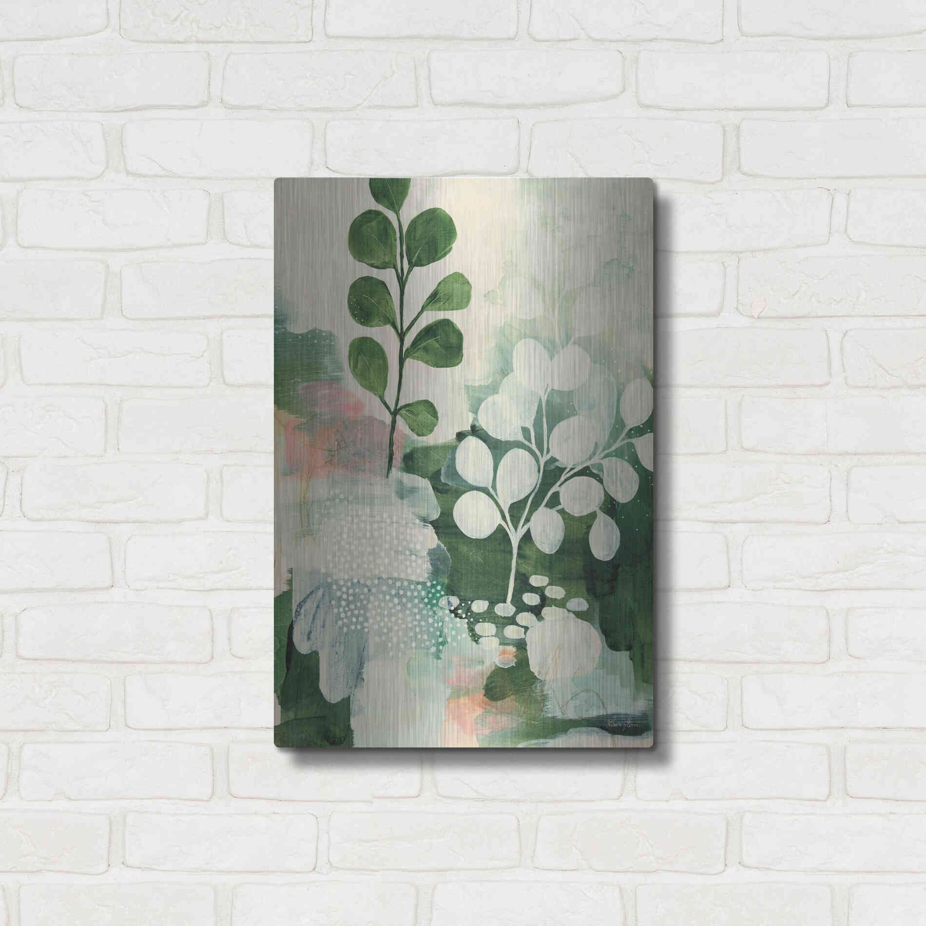 Luxe Metal Art 'Nature Story IV' by Laura Horn, Metal Wall Art,16x24