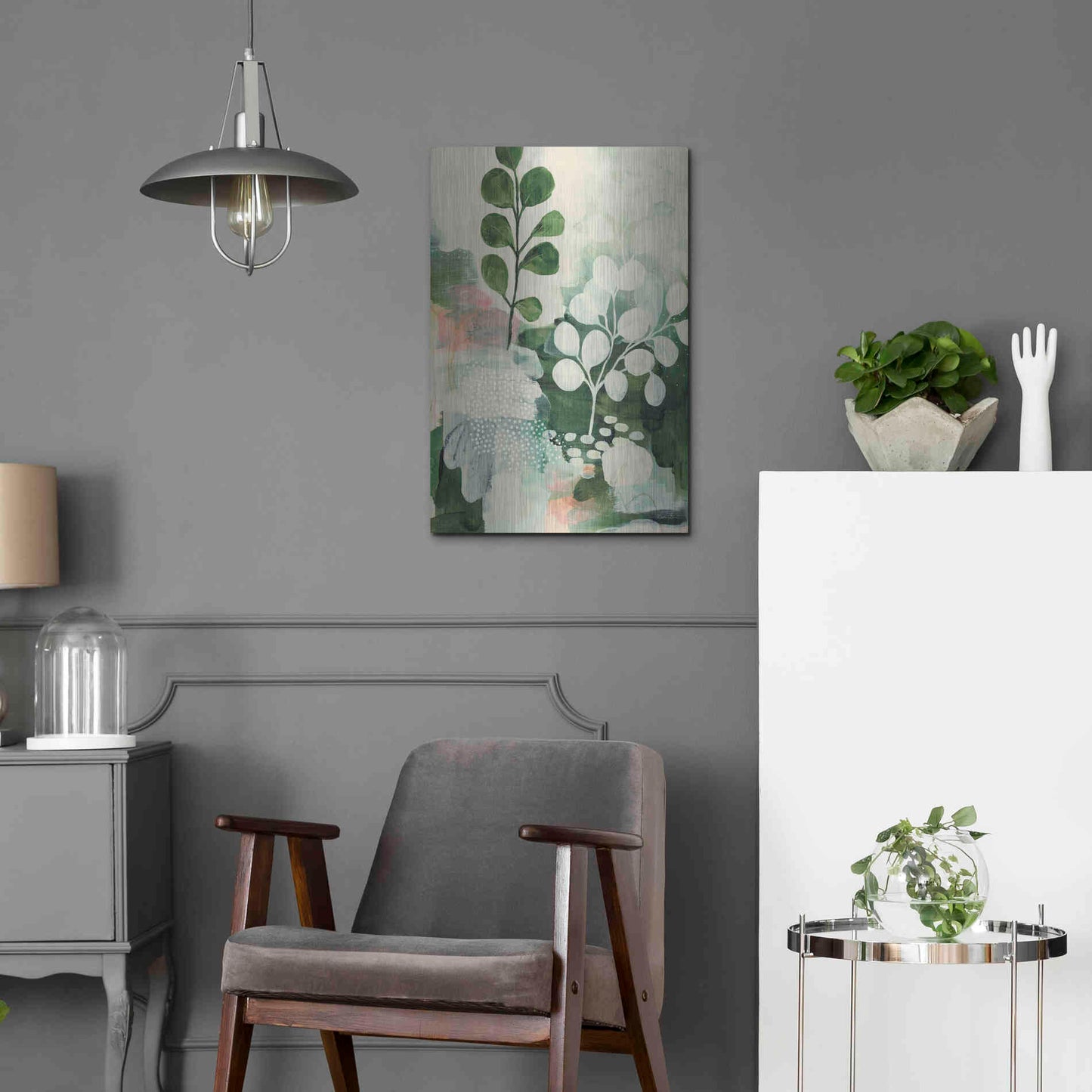 Luxe Metal Art 'Nature Story IV' by Laura Horn, Metal Wall Art,16x24