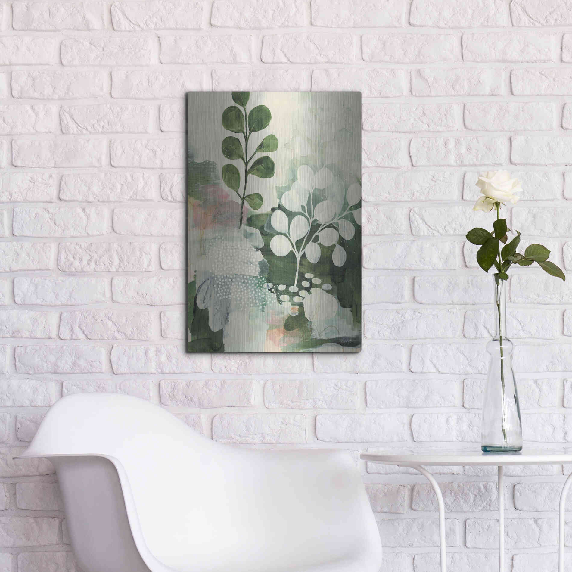 Luxe Metal Art 'Nature Story IV' by Laura Horn, Metal Wall Art,16x24