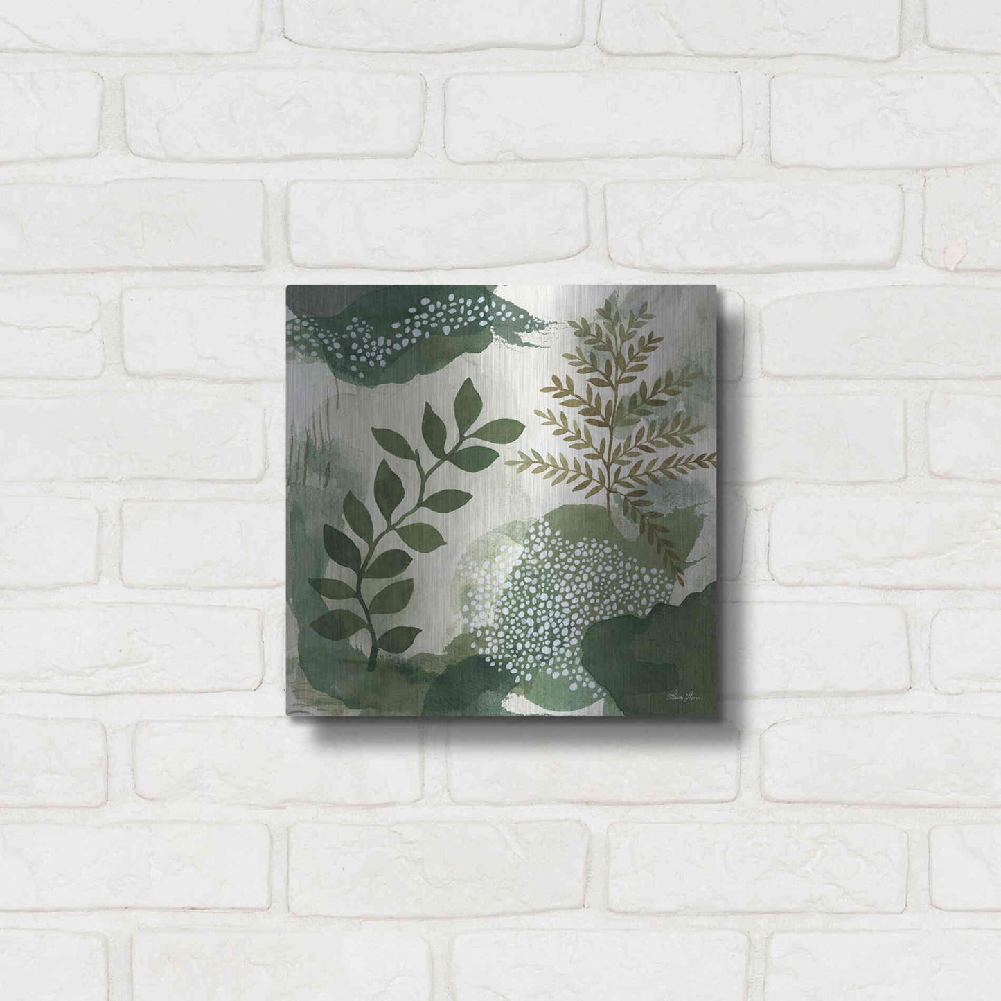 Luxe Metal Art 'Wood Land Walk I' by Laura Horn, Metal Wall Art,12x12