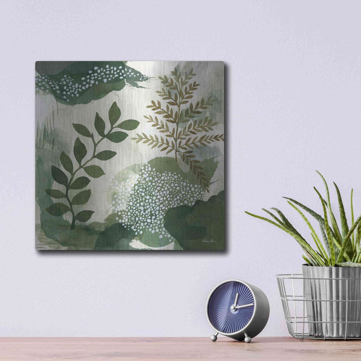 Luxe Metal Art 'Wood Land Walk I' by Laura Horn, Metal Wall Art,12x12