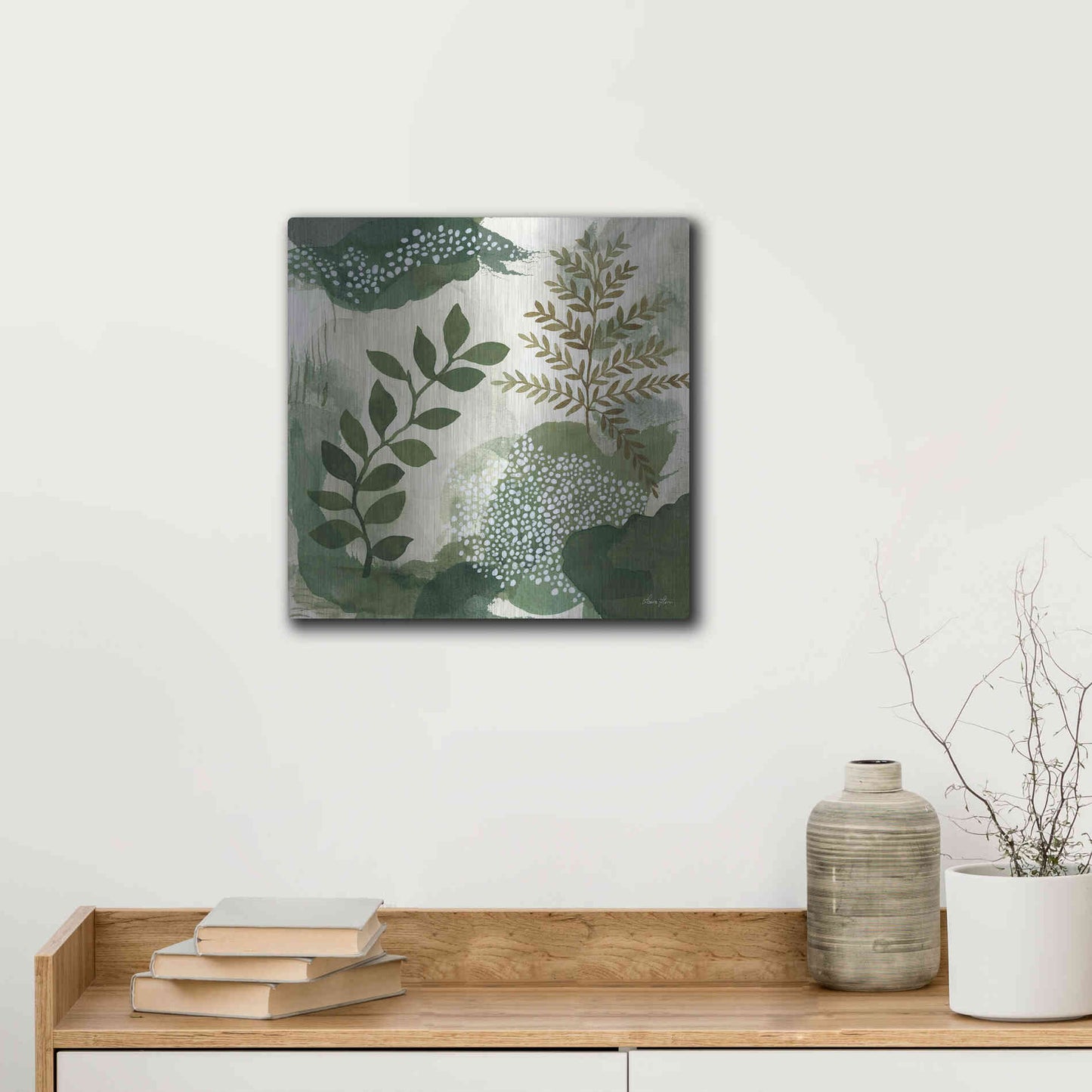 Luxe Metal Art 'Wood Land Walk I' by Laura Horn, Metal Wall Art,12x12