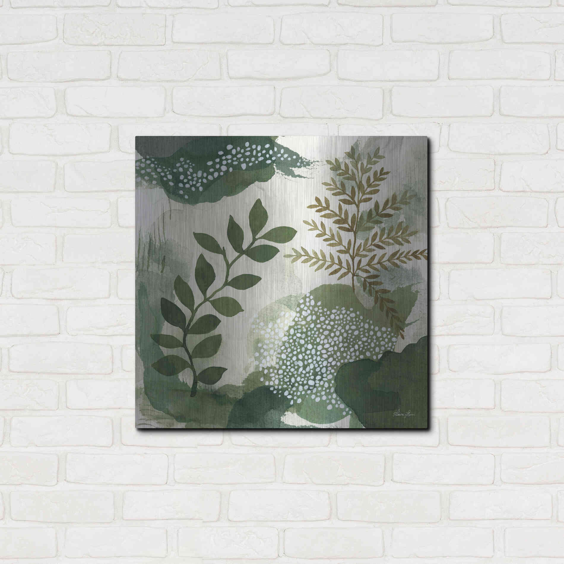 Luxe Metal Art 'Wood Land Walk I' by Laura Horn, Metal Wall Art,24x24