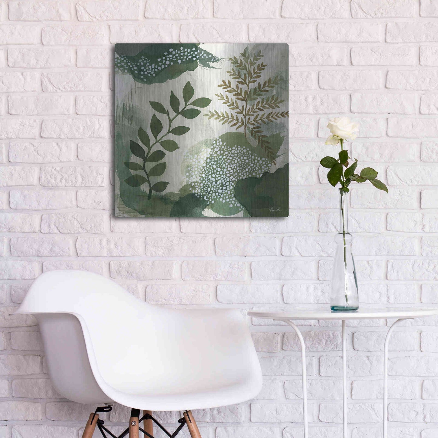 Luxe Metal Art 'Wood Land Walk I' by Laura Horn, Metal Wall Art,24x24