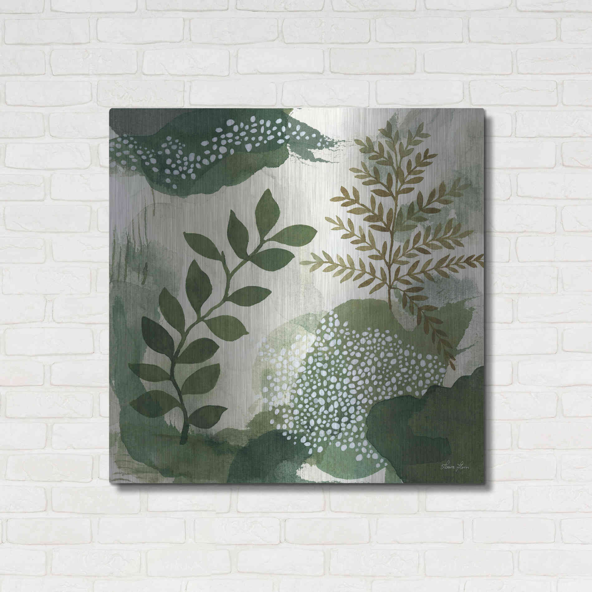 Luxe Metal Art 'Wood Land Walk I' by Laura Horn, Metal Wall Art,36x36