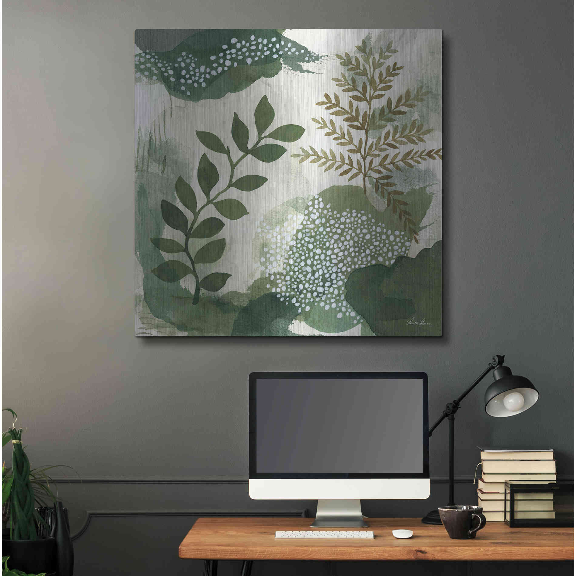 Luxe Metal Art 'Wood Land Walk I' by Laura Horn, Metal Wall Art,36x36