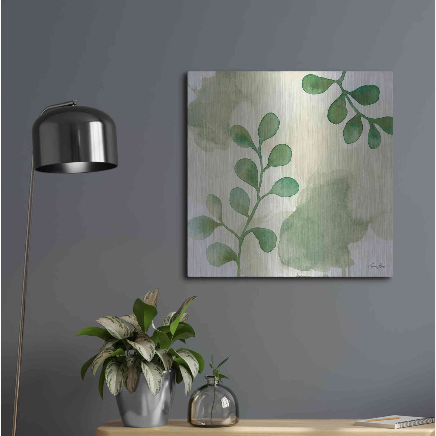 Luxe Metal Art 'Wood Land Walk II' by Laura Horn, Metal Wall Art,24x24