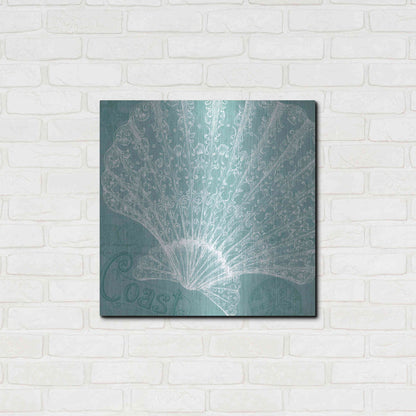 Luxe Metal Art 'Aqua Treasure III' by Daphne Brissonet, Metal Wall Art,24x24