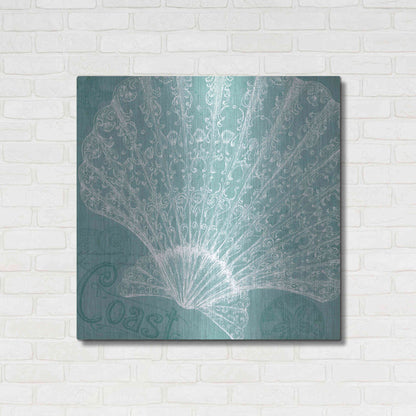 Luxe Metal Art 'Aqua Treasure III' by Daphne Brissonet, Metal Wall Art,36x36