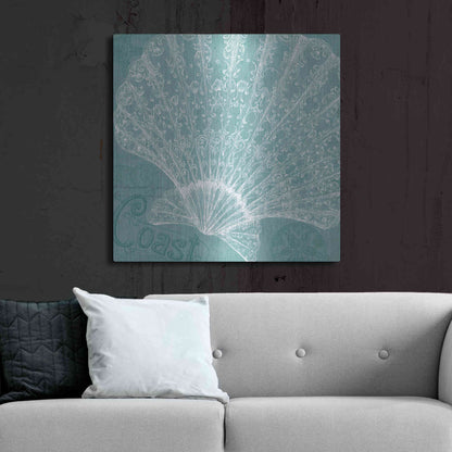 Luxe Metal Art 'Aqua Treasure III' by Daphne Brissonet, Metal Wall Art,36x36