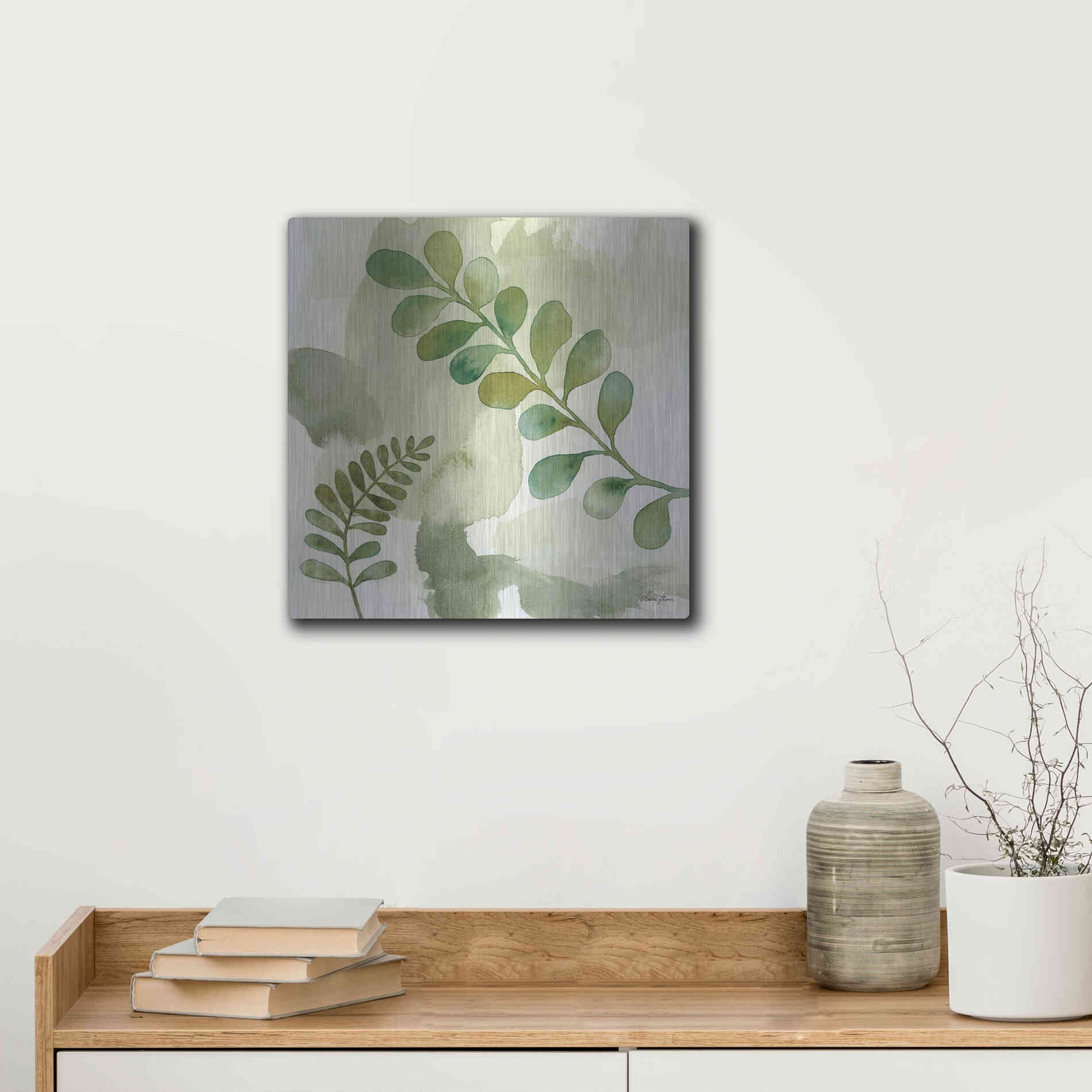 Luxe Metal Art 'Wood Land Walk III' by Laura Horn, Metal Wall Art,12x12