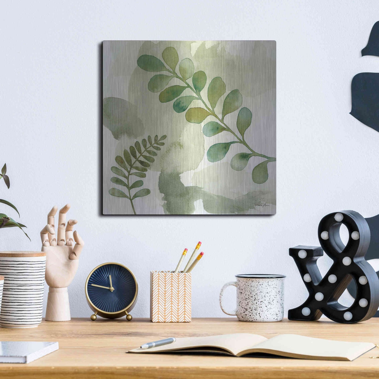 Luxe Metal Art 'Wood Land Walk III' by Laura Horn, Metal Wall Art,12x12