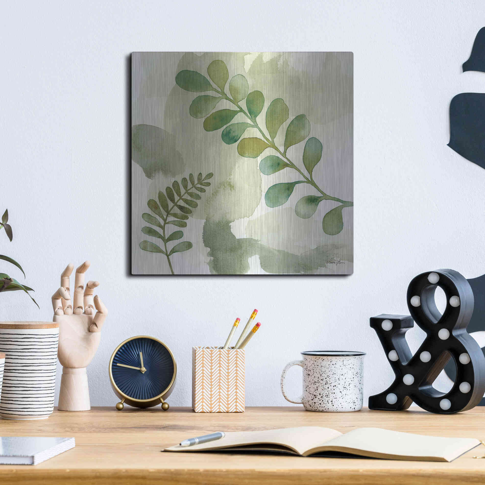 Luxe Metal Art 'Wood Land Walk III' by Laura Horn, Metal Wall Art,12x12