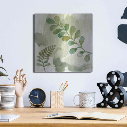 Luxe Metal Art 'Wood Land Walk III' by Laura Horn, Metal Wall Art,12x12