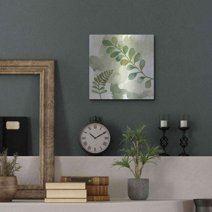 Luxe Metal Art 'Wood Land Walk III' by Laura Horn, Metal Wall Art,12x12