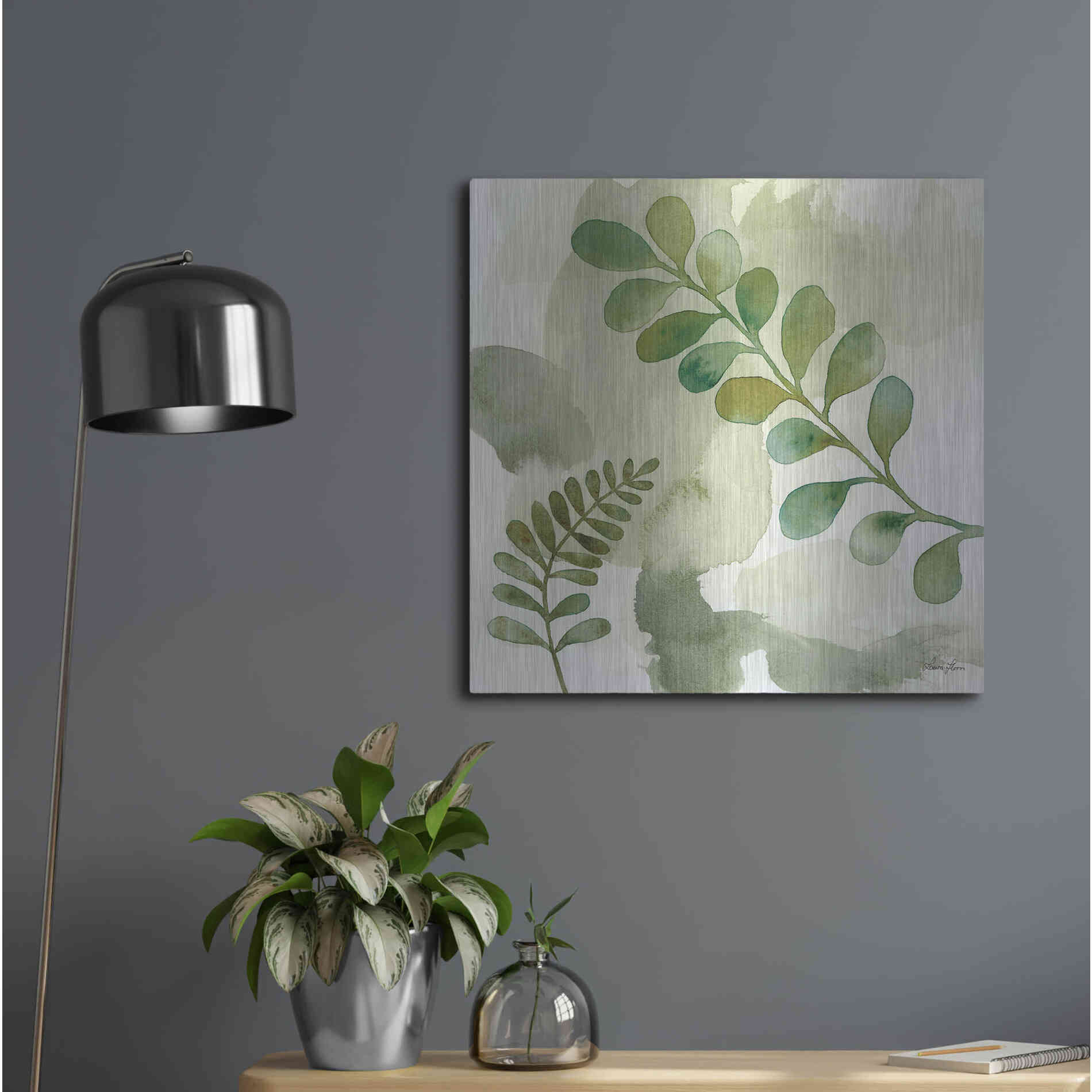 Luxe Metal Art 'Wood Land Walk III' by Laura Horn, Metal Wall Art,24x24