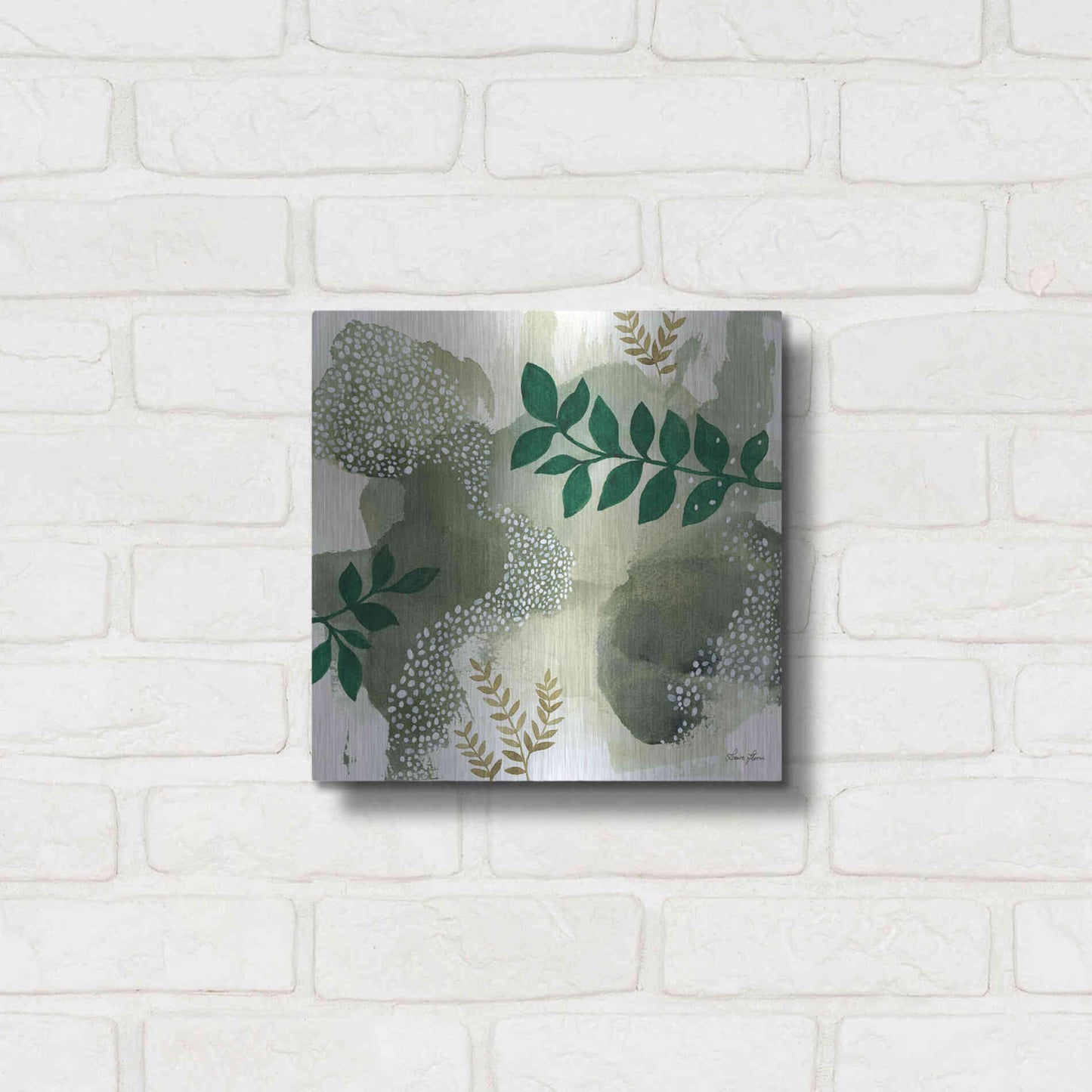 Luxe Metal Art 'Wood Land Walk IV' by Laura Horn, Metal Wall Art,12x12