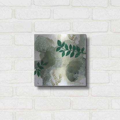 Luxe Metal Art 'Wood Land Walk IV' by Laura Horn, Metal Wall Art,12x12