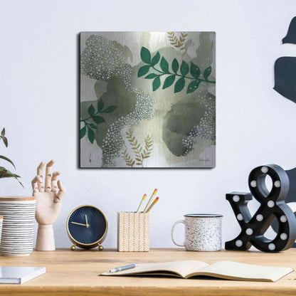 Luxe Metal Art 'Wood Land Walk IV' by Laura Horn, Metal Wall Art,12x12