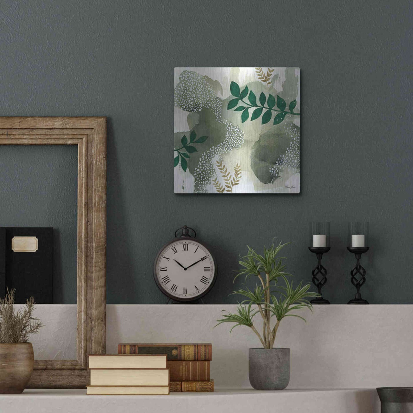 Luxe Metal Art 'Wood Land Walk IV' by Laura Horn, Metal Wall Art,12x12