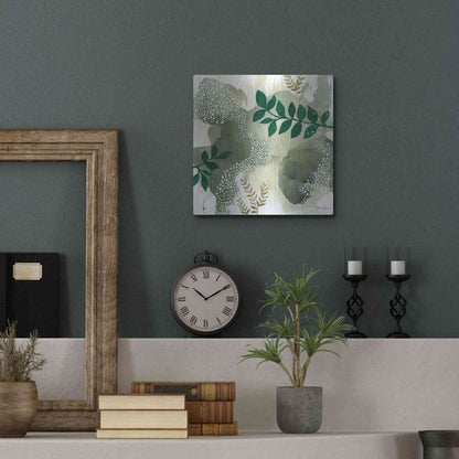 Luxe Metal Art 'Wood Land Walk IV' by Laura Horn, Metal Wall Art,12x12