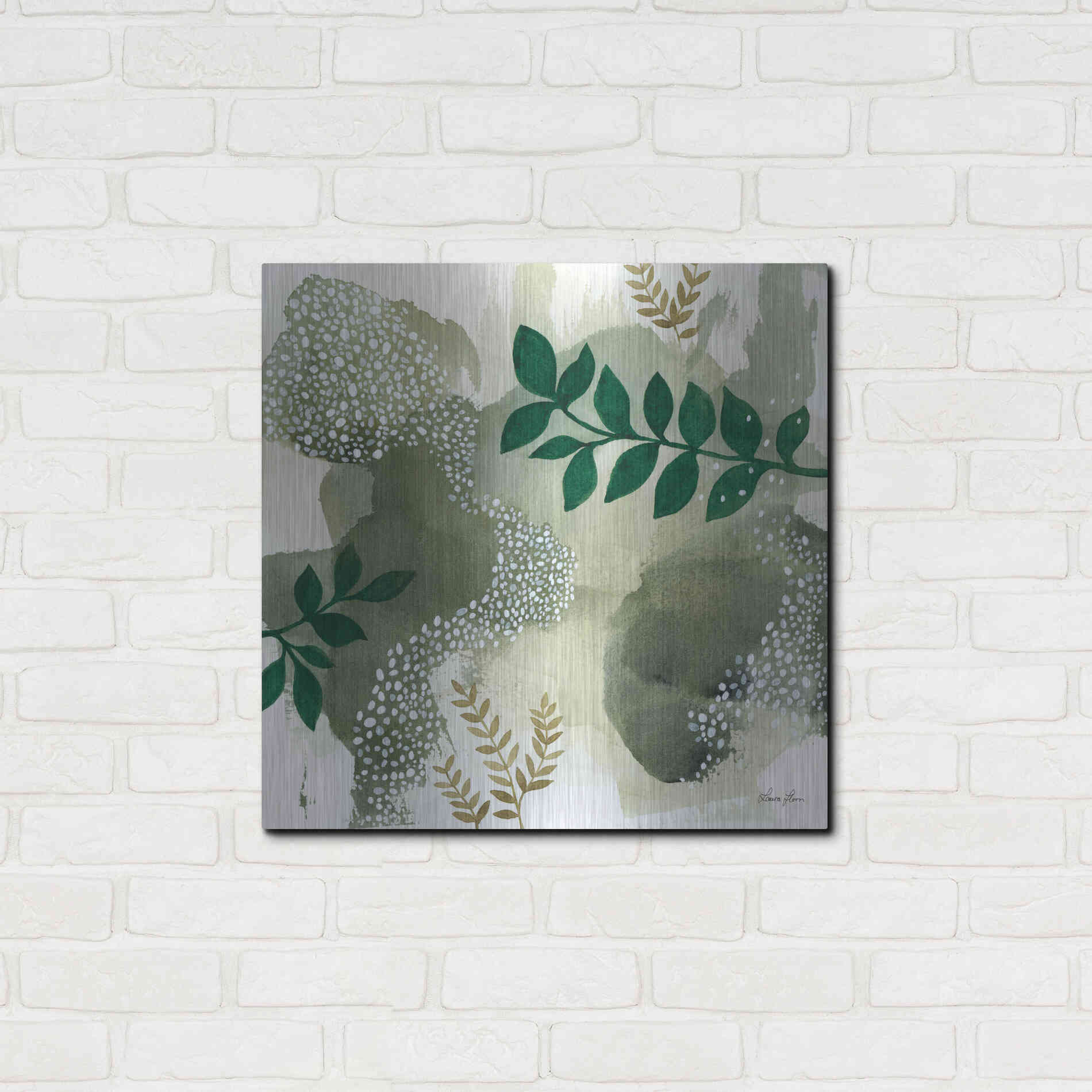 Luxe Metal Art 'Wood Land Walk IV' by Laura Horn, Metal Wall Art,24x24