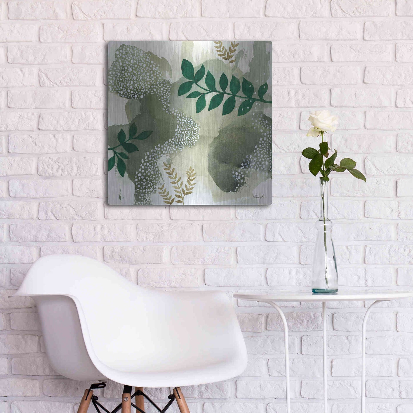 Luxe Metal Art 'Wood Land Walk IV' by Laura Horn, Metal Wall Art,24x24