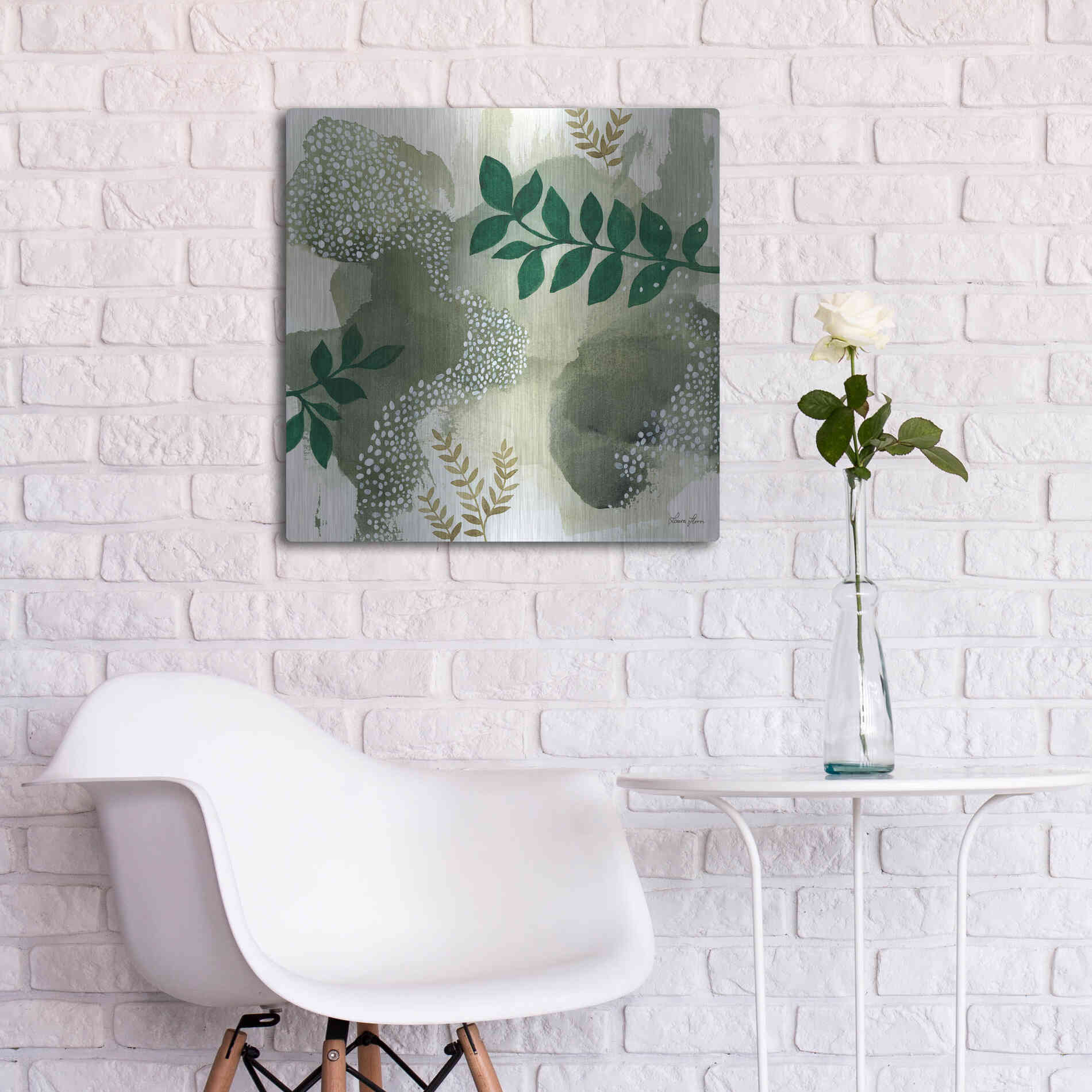 Luxe Metal Art 'Wood Land Walk IV' by Laura Horn, Metal Wall Art,24x24