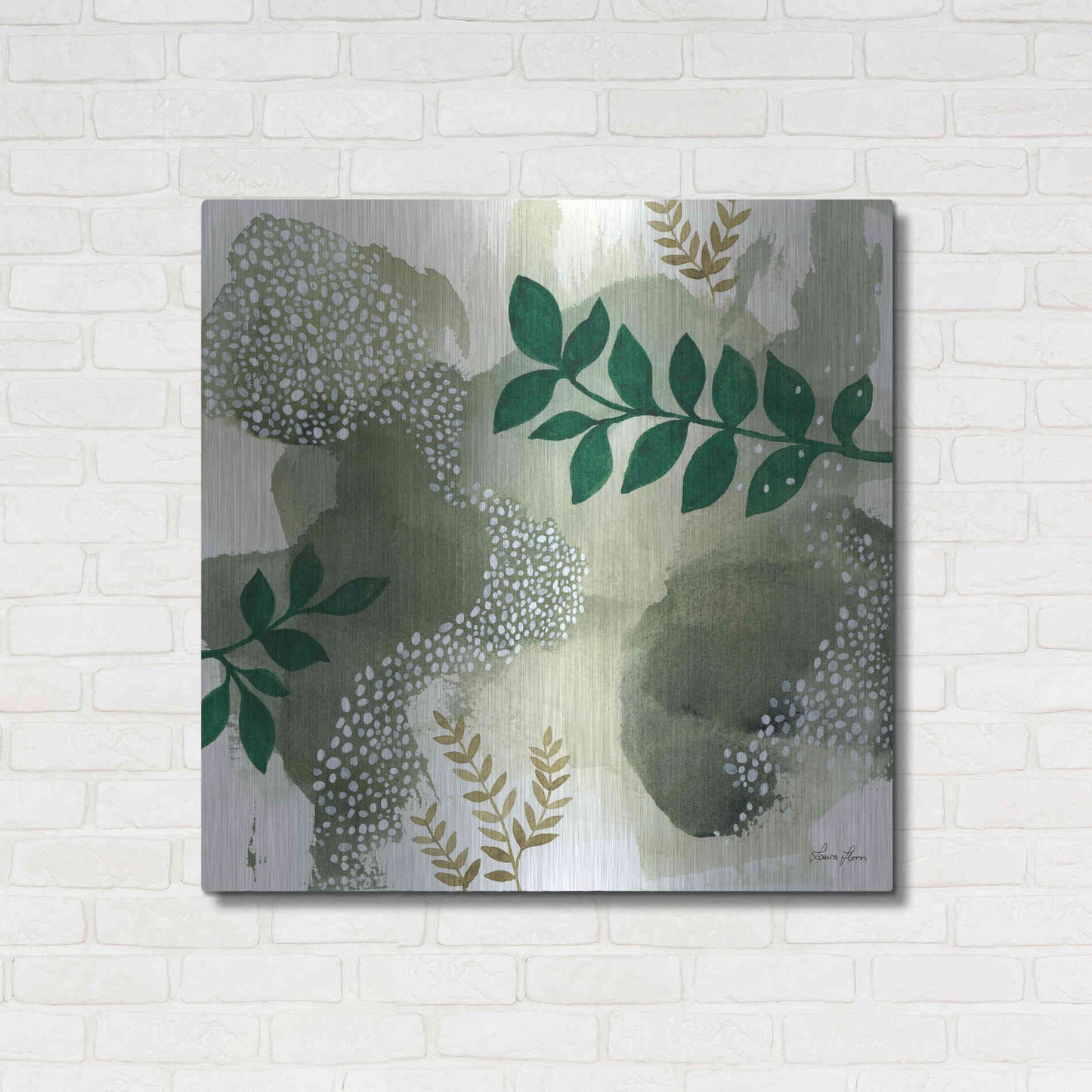 Luxe Metal Art 'Wood Land Walk IV' by Laura Horn, Metal Wall Art,36x36