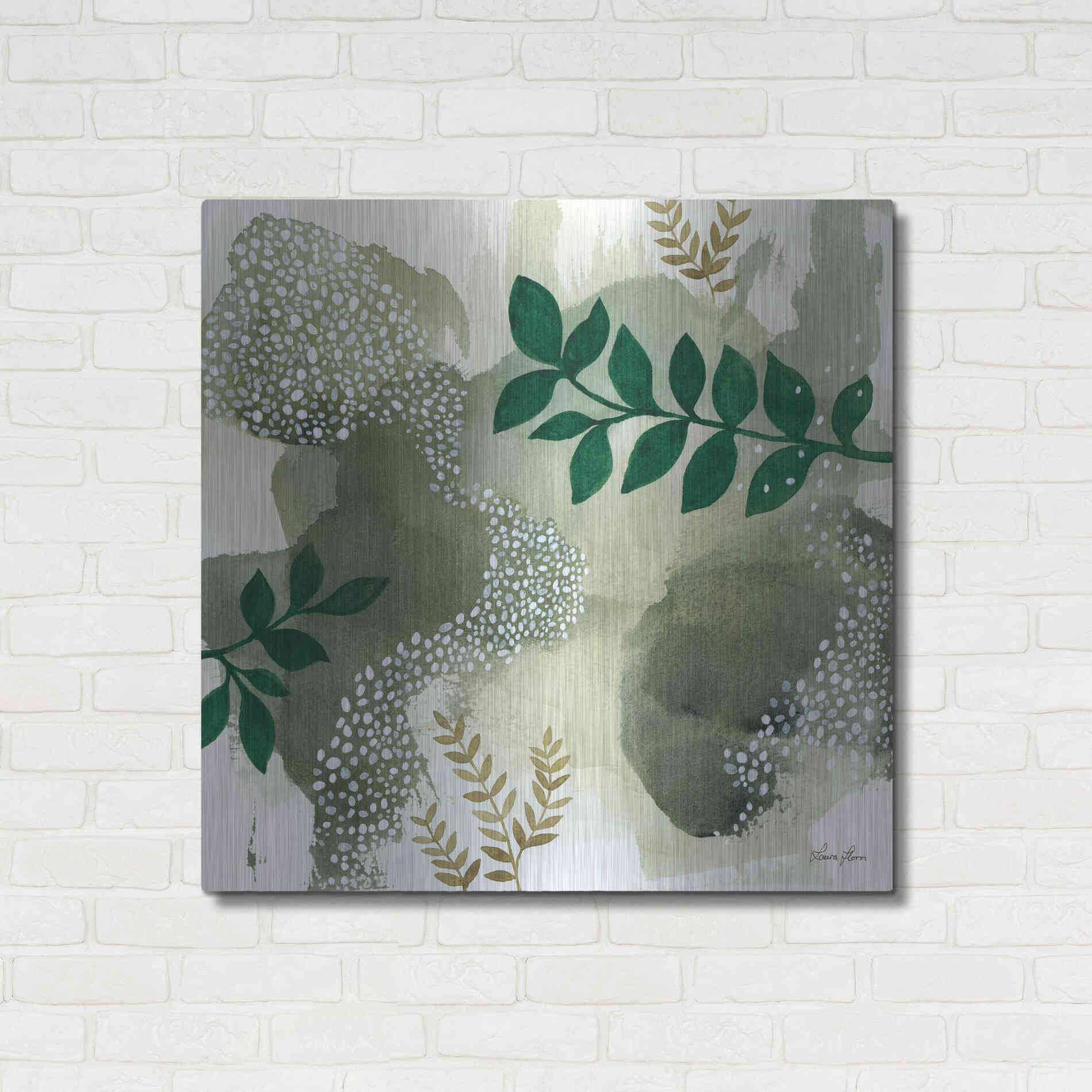 Luxe Metal Art 'Wood Land Walk IV' by Laura Horn, Metal Wall Art,36x36