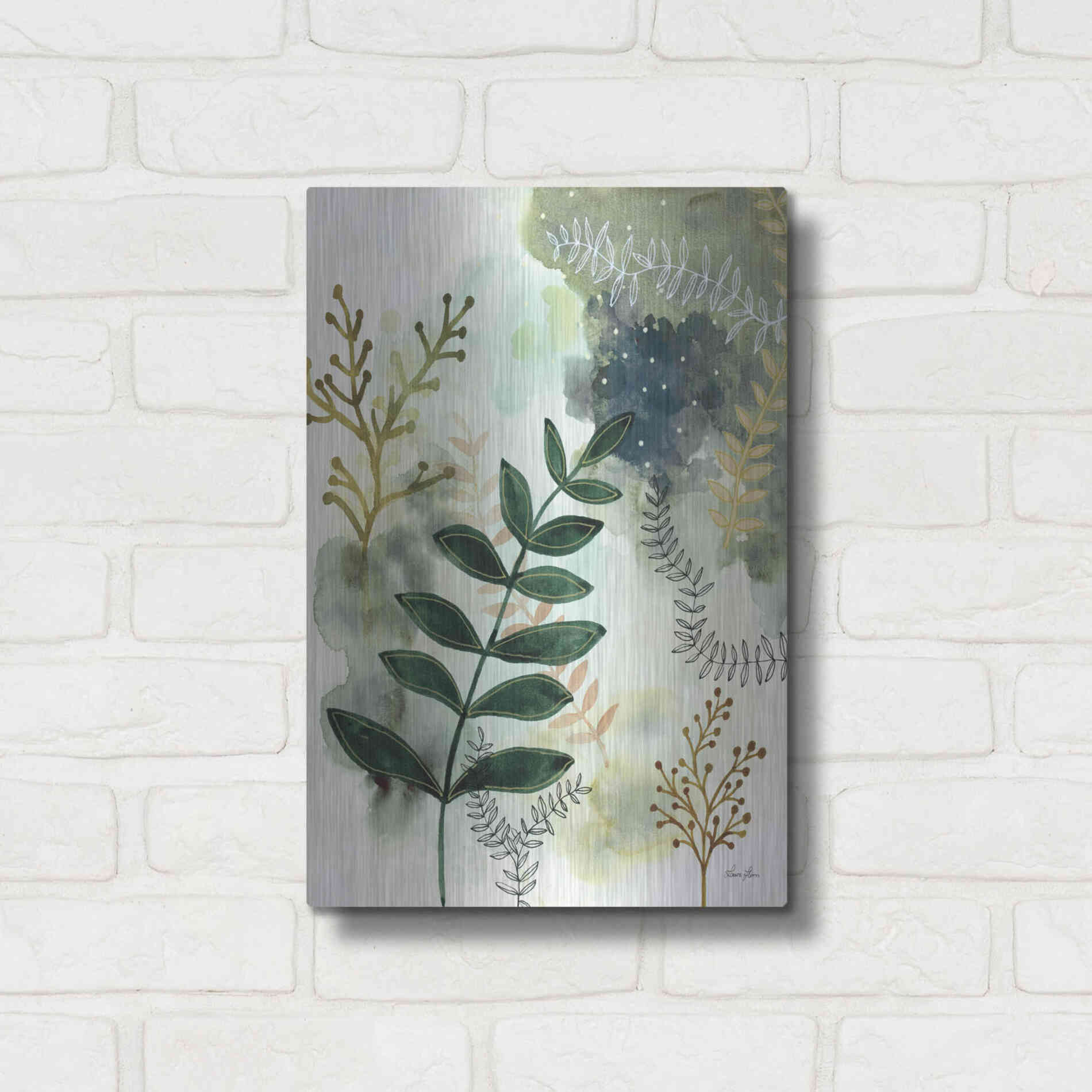 Luxe Metal Art 'Wood Land Walk V' by Laura Horn, Metal Wall Art,12x16