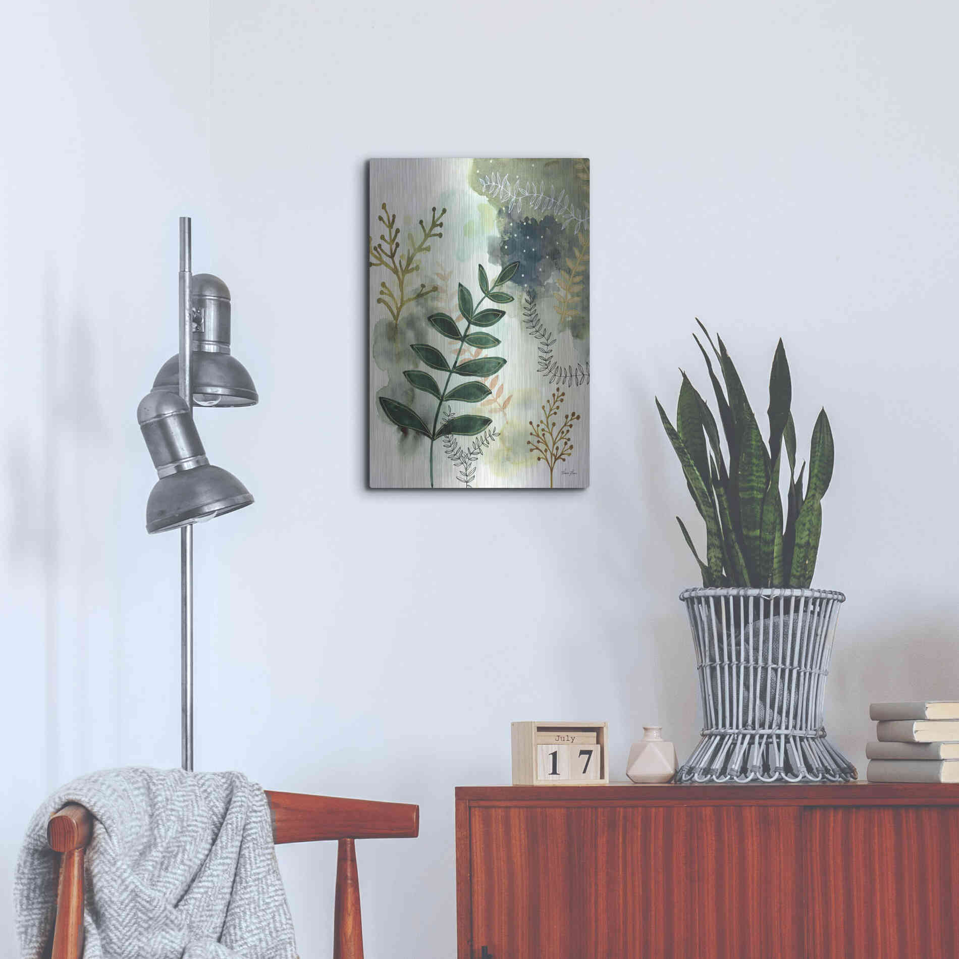 Luxe Metal Art 'Wood Land Walk V' by Laura Horn, Metal Wall Art,16x24