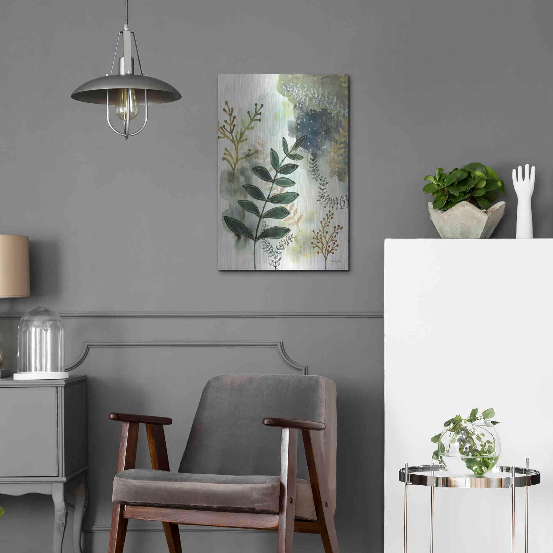 Luxe Metal Art 'Wood Land Walk V' by Laura Horn, Metal Wall Art,16x24