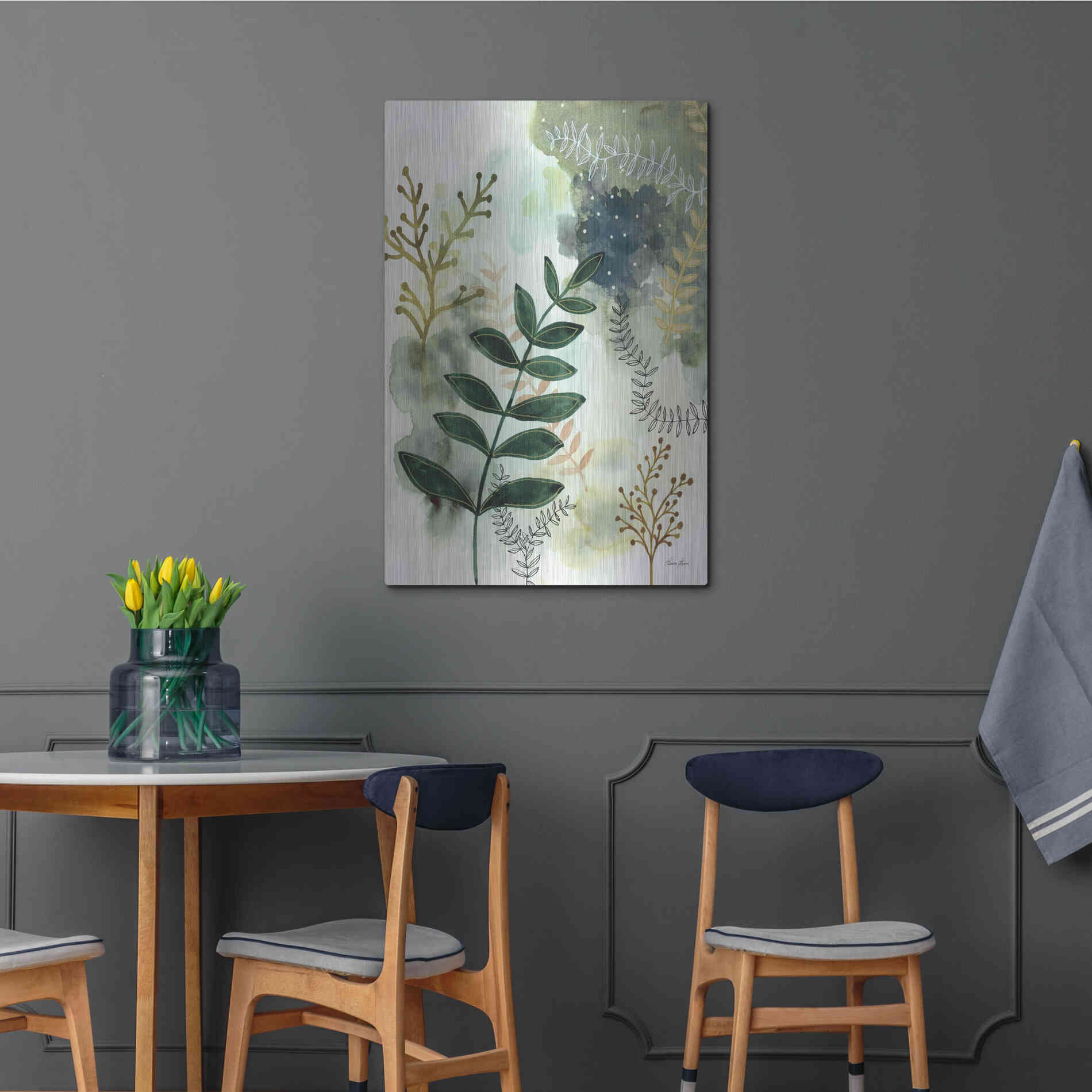 Luxe Metal Art 'Wood Land Walk V' by Laura Horn, Metal Wall Art,24x36