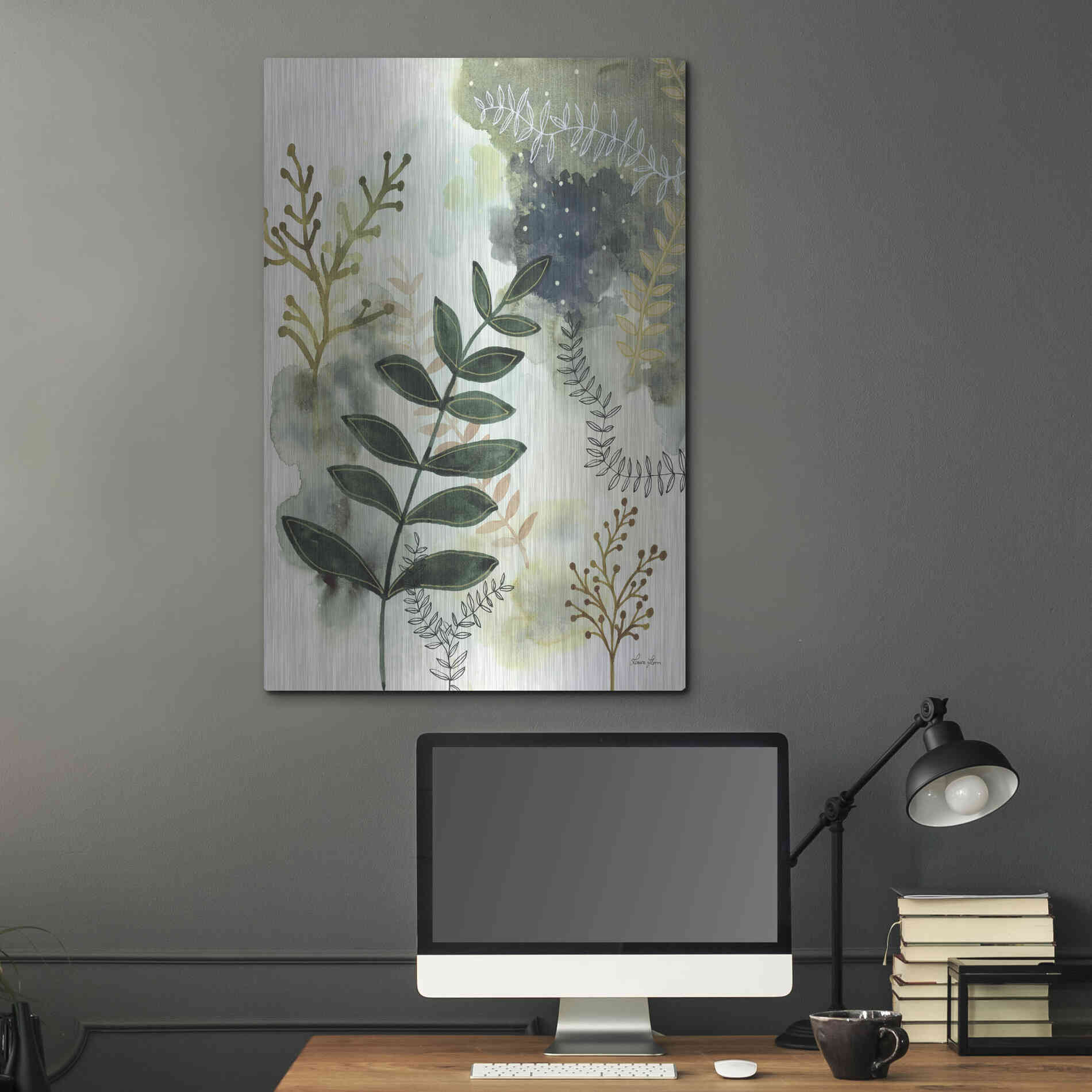 Luxe Metal Art 'Wood Land Walk V' by Laura Horn, Metal Wall Art,24x36