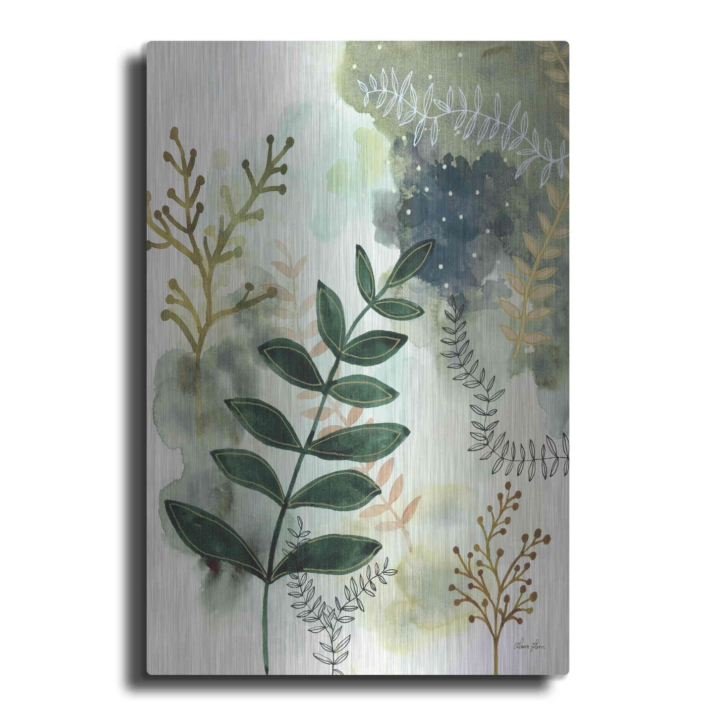 Luxe Metal Art 'Wood Land Walk V' by Laura Horn, Metal Wall Art